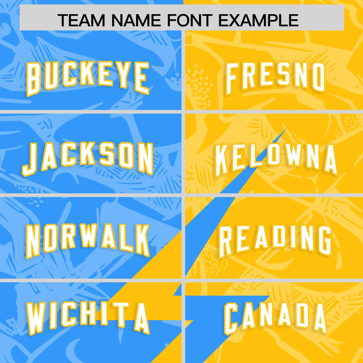 Custom Yellow Light Blue Split Personalized Lightning Pattern American Football Jersey