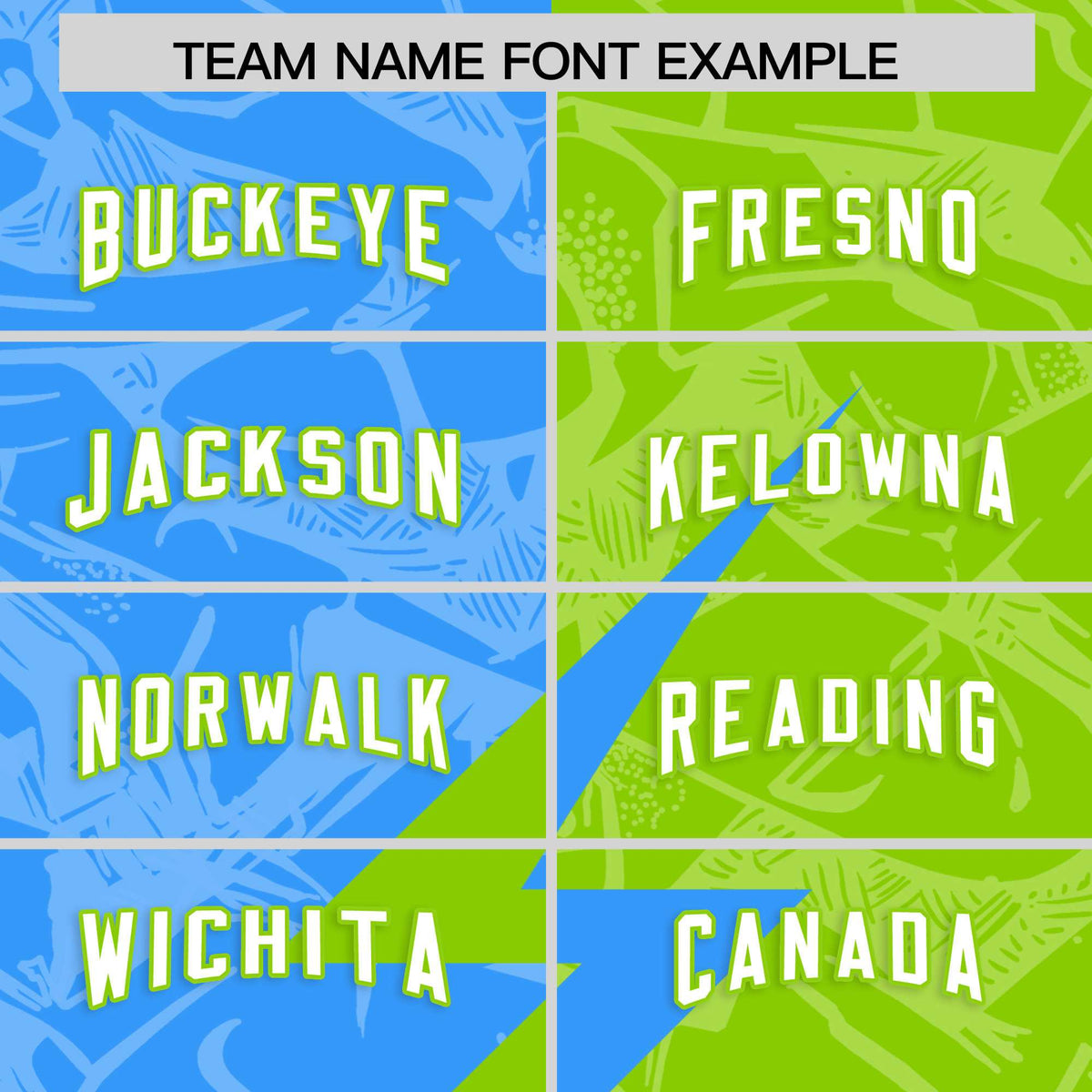 Custom Neon Green Light Blue Split Personalized Lightning Pattern American Football Jersey