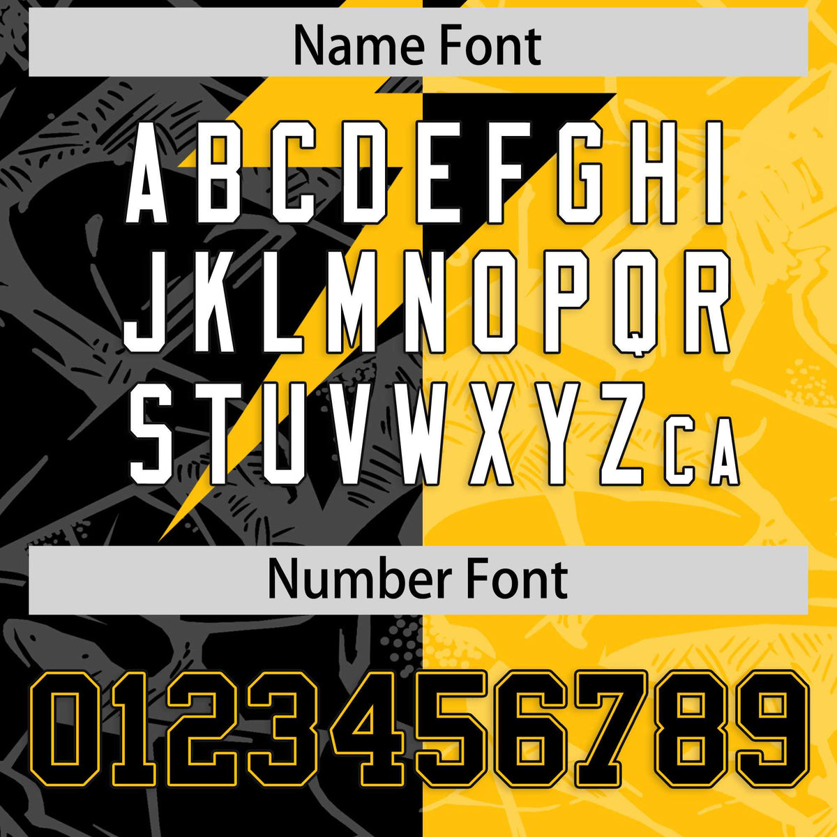 Custom Yellow Black Split Personalized Lightning Pattern American Football Jersey