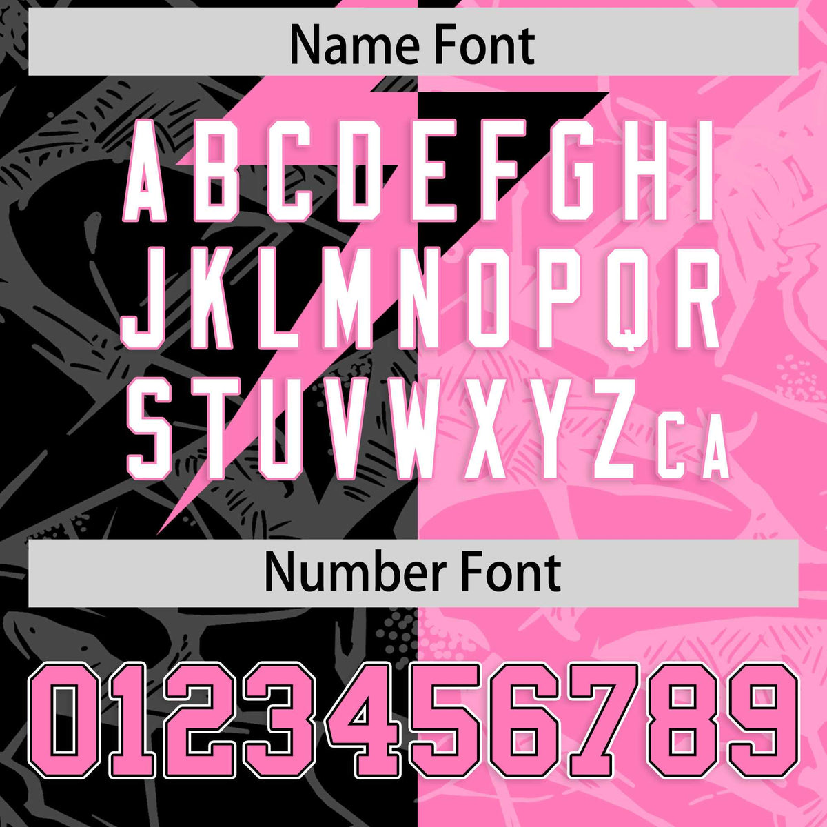 Custom Pink Black Split Personalized Lightning Pattern American Football Jersey