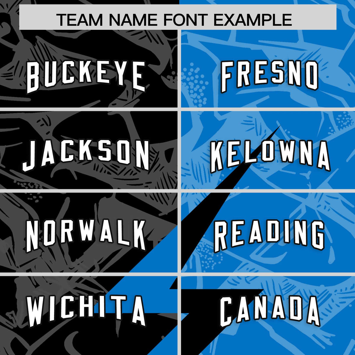 Custom Panther Blue Black Split Personalized Lightning Pattern American Football Jersey