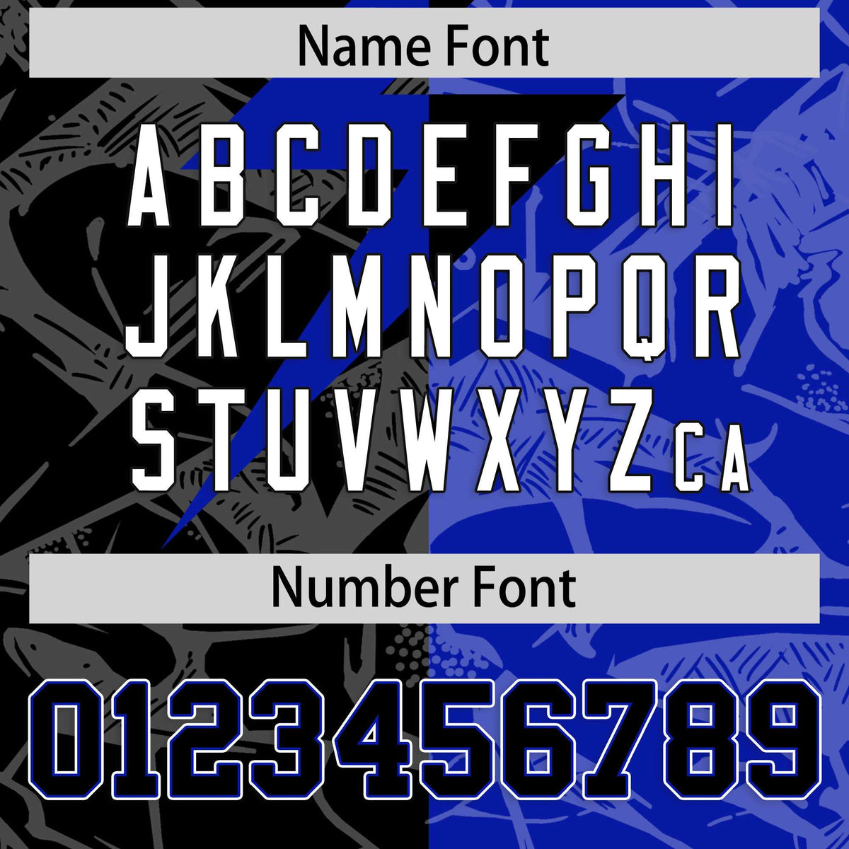 Custom Royal Black Split Personalized Lightning Pattern American Football Jersey