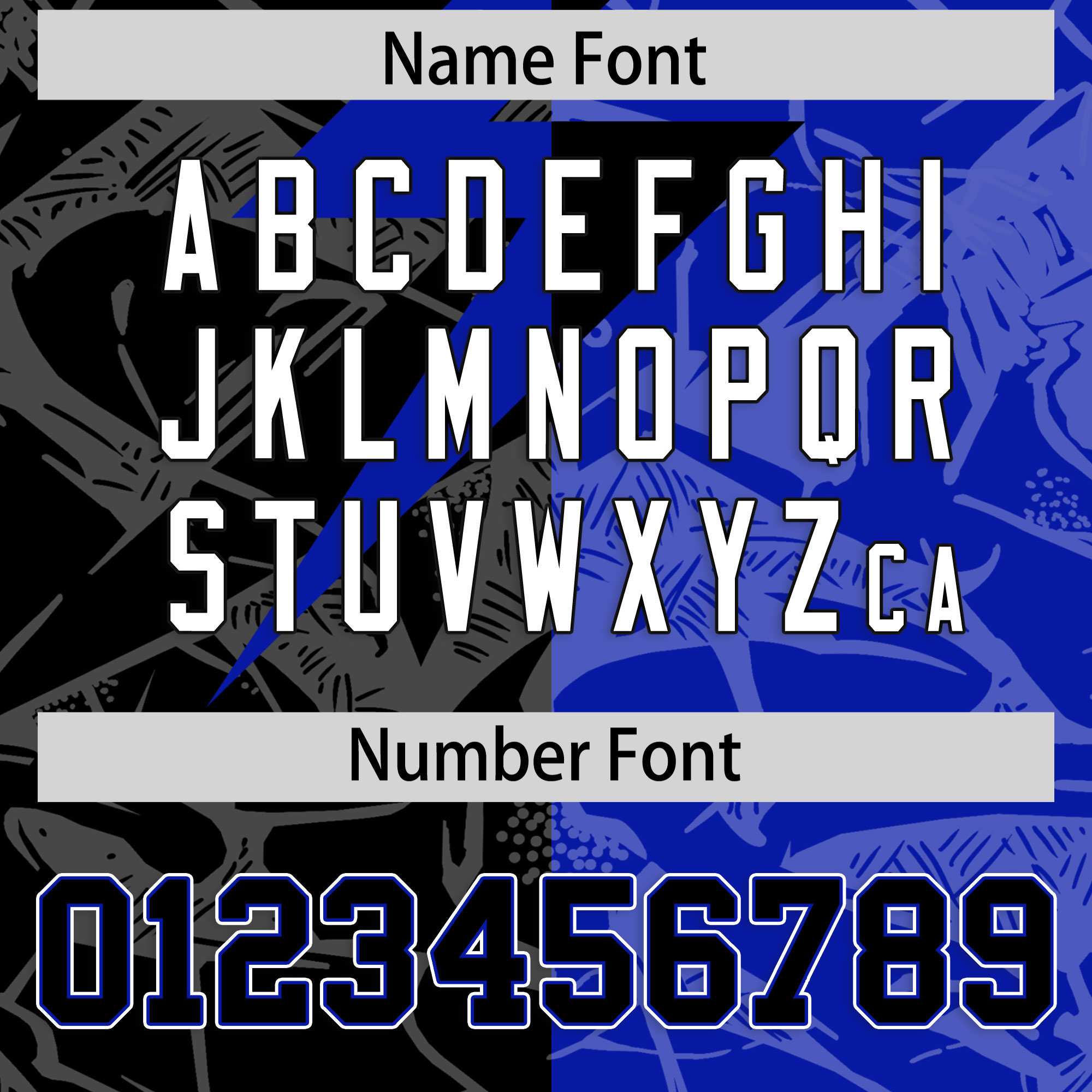 Custom Royal Black Split Personalized Lightning Pattern American Football Jersey