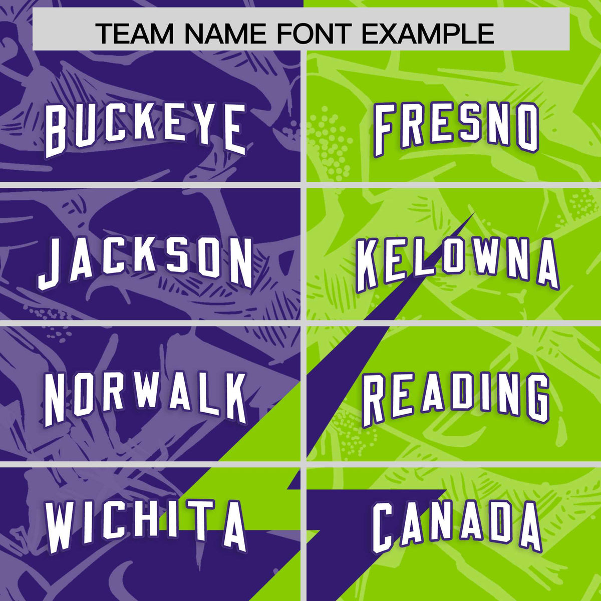 Custom Neon Green Purple Split Personalized Lightning Pattern American Football Jersey