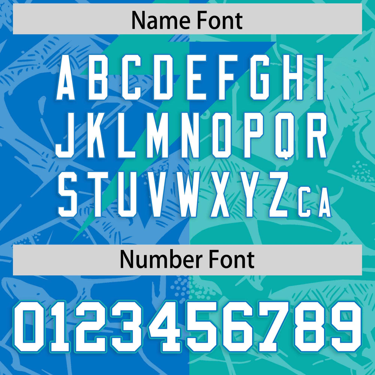 Custom Panther Blue Aqua Split Personalized Lightning Pattern American Football Jersey