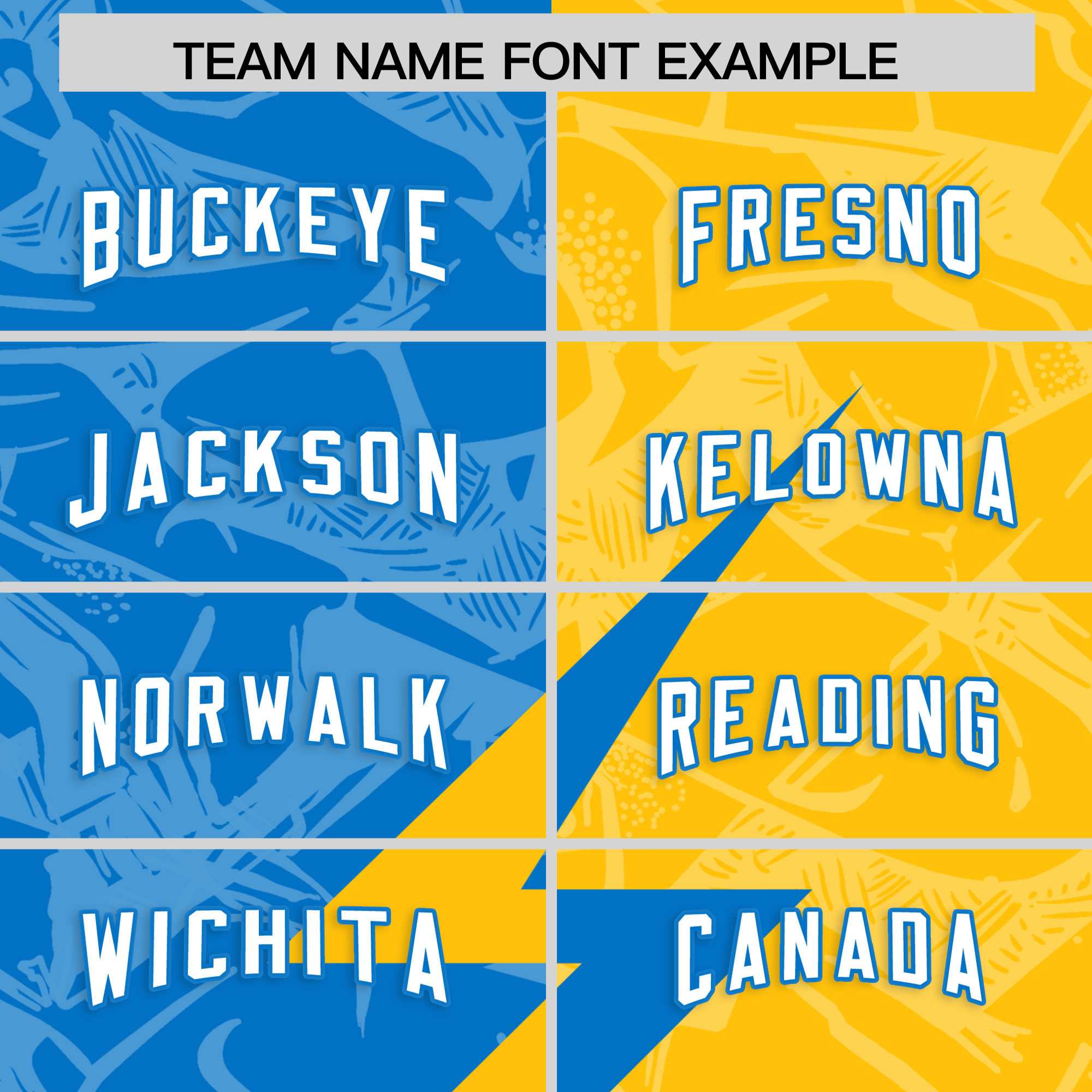 Custom Panther Blue Yellow Split Personalized Lightning Pattern American Football Jersey