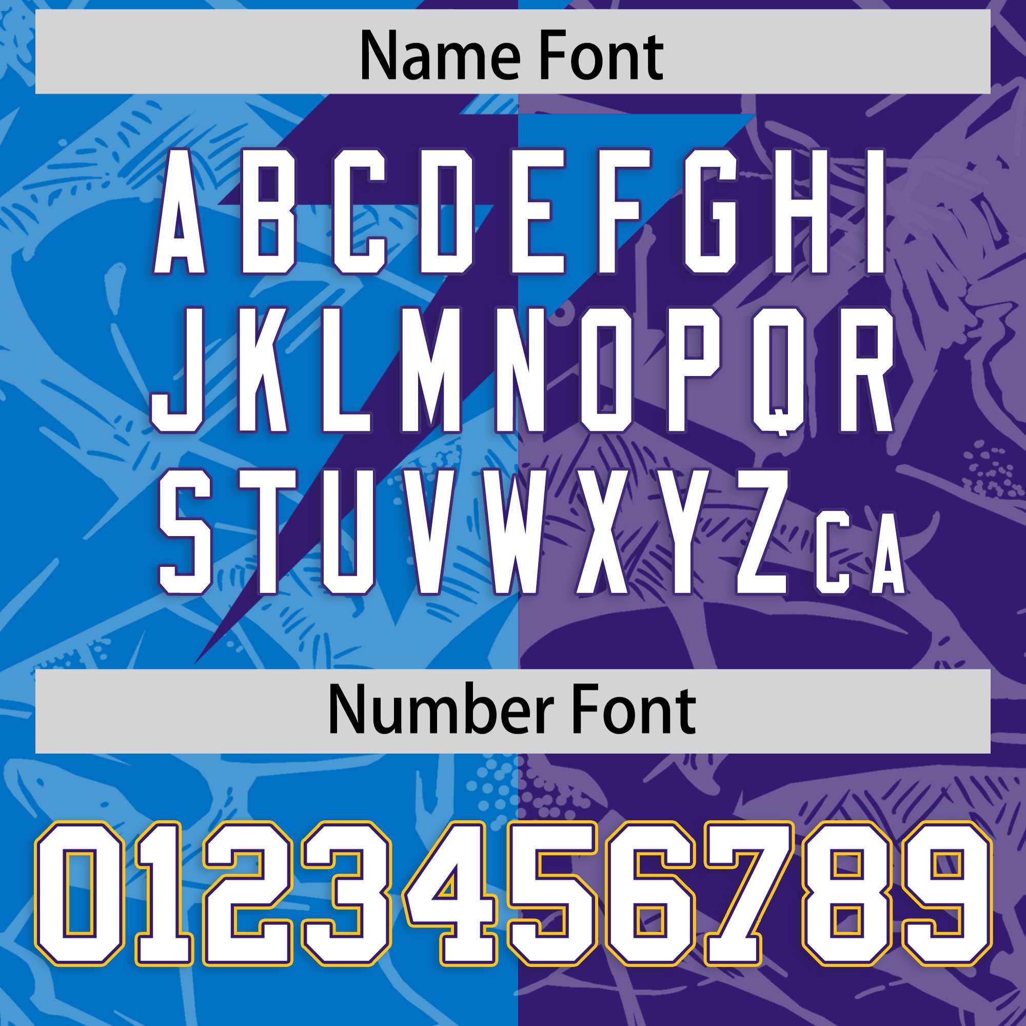 Custom Panther Blue Purple Split Personalized Lightning Pattern American Football Jersey