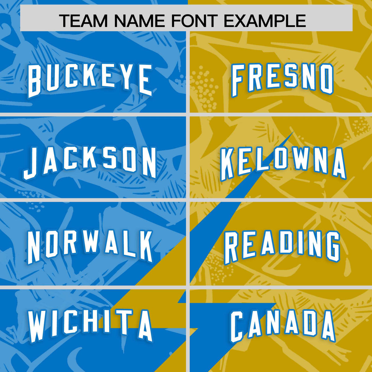 Custom Panther Blue Old Gold Split Personalized Lightning Pattern American Football Jersey