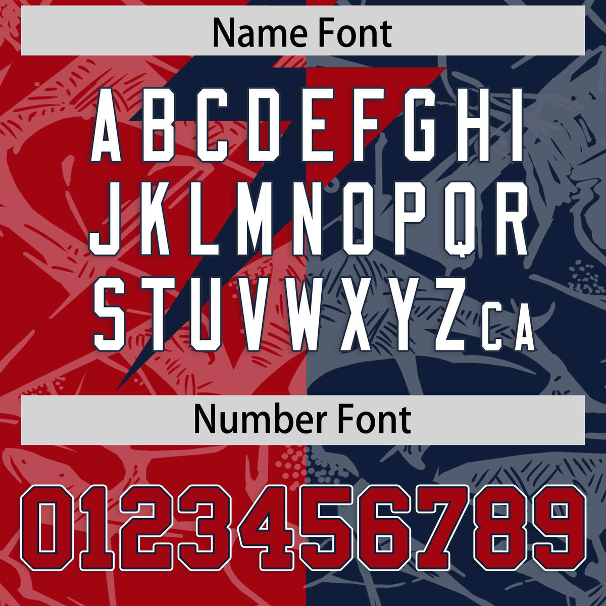 Custom Navy Red Split Personalized Lightning Pattern American Football Jersey