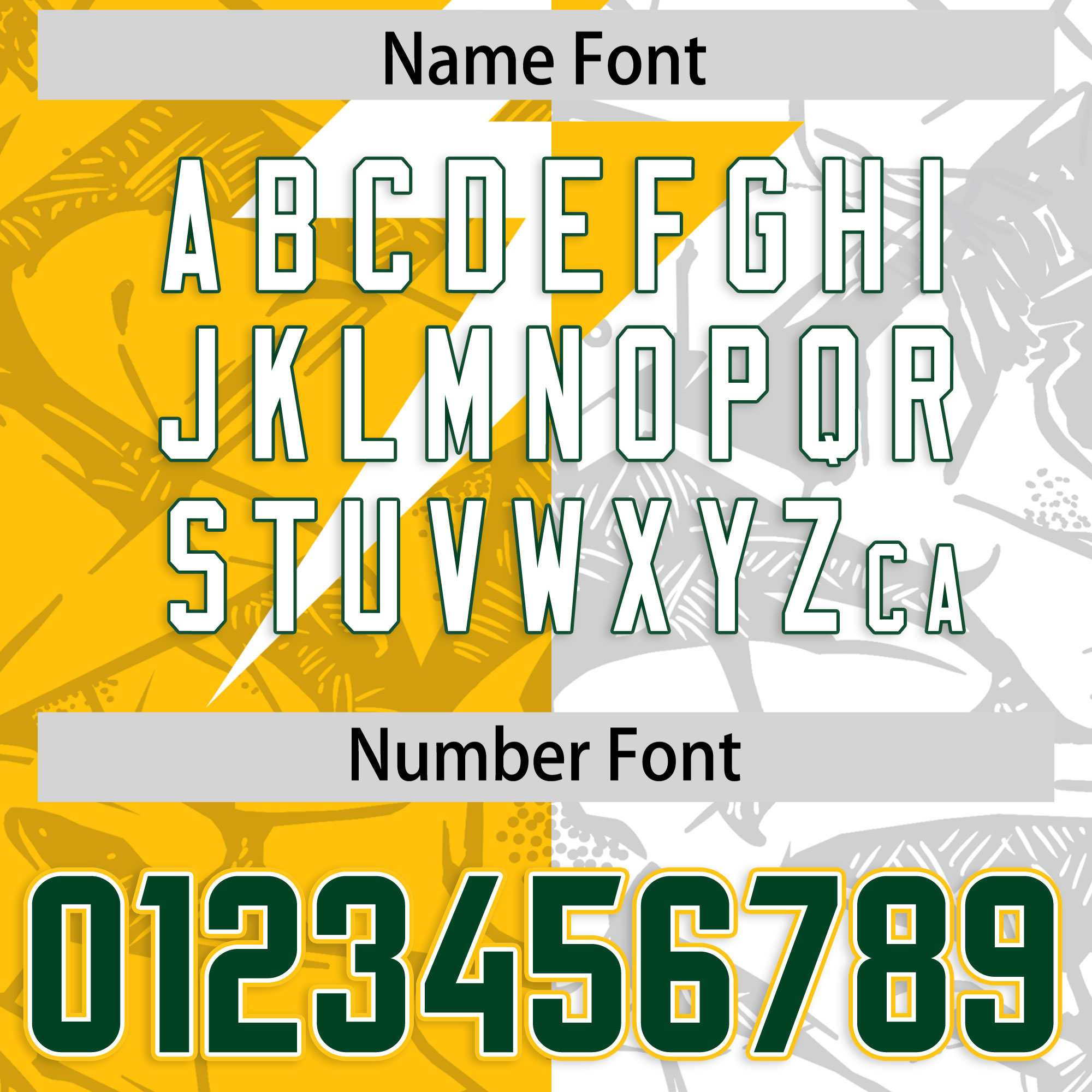 Custom Yellow White Split Personalized Lightning Pattern American Football Jersey