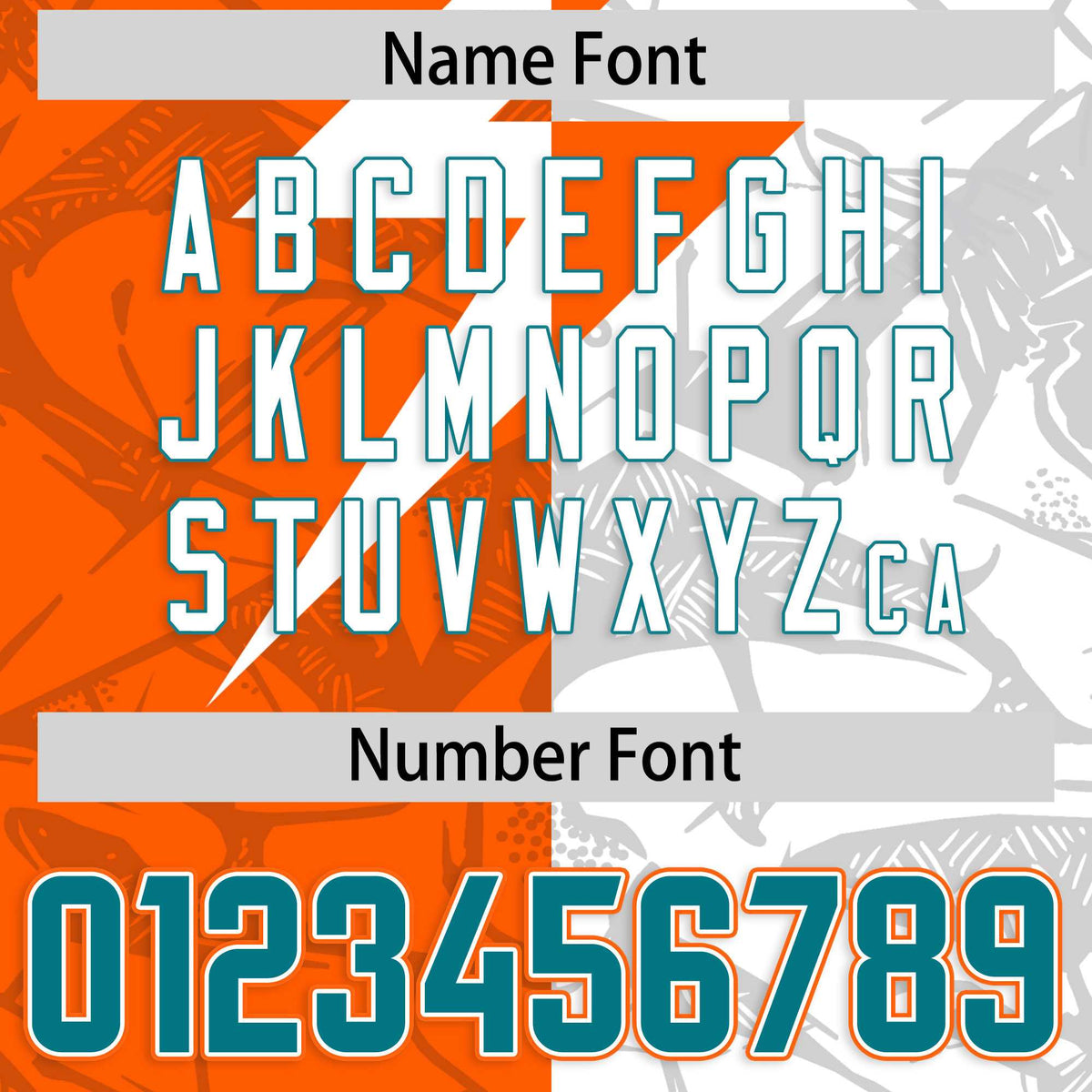 Custom Orange White Split Personalized Lightning Pattern American Football Jersey