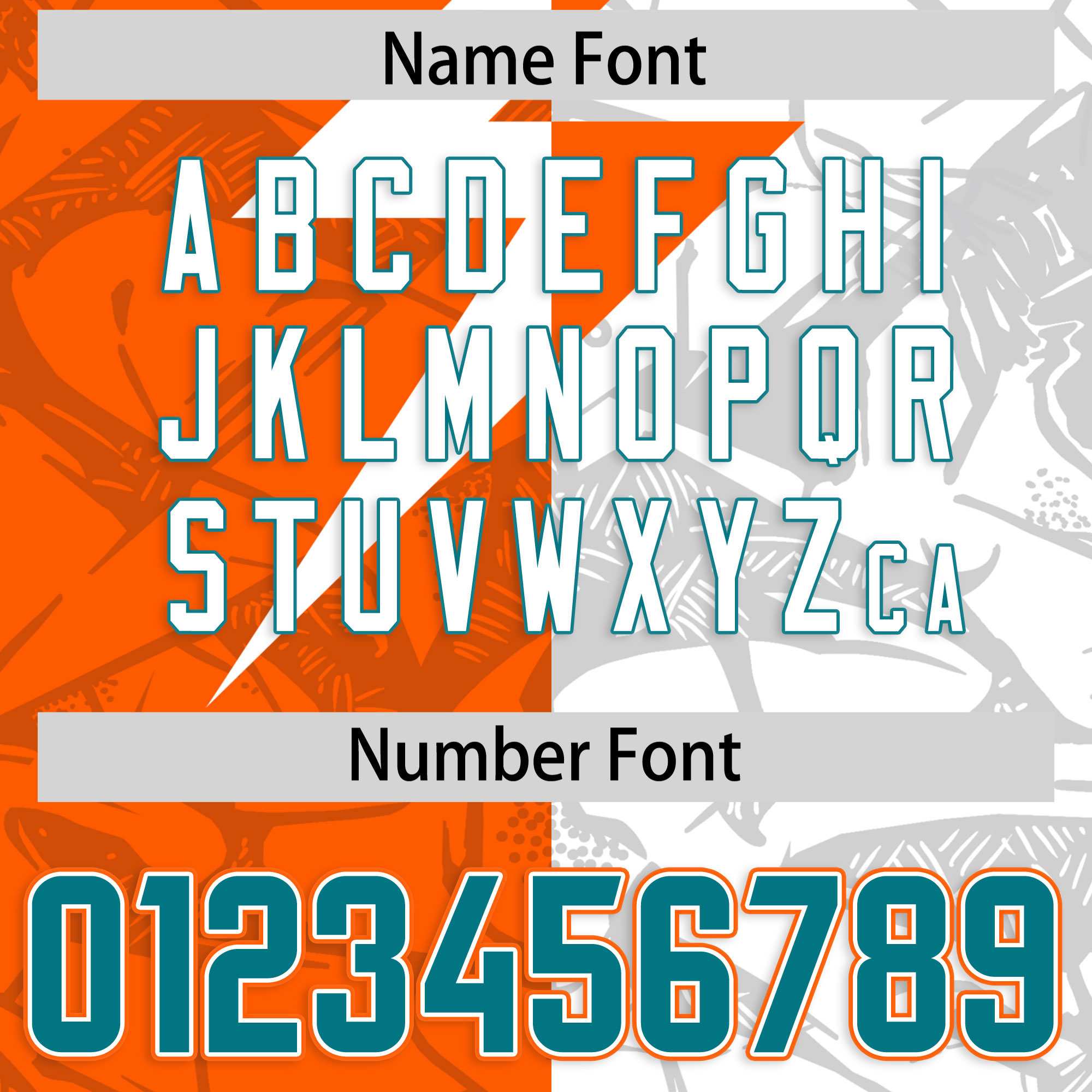 Custom Orange White Split Personalized Lightning Pattern American Football Jersey