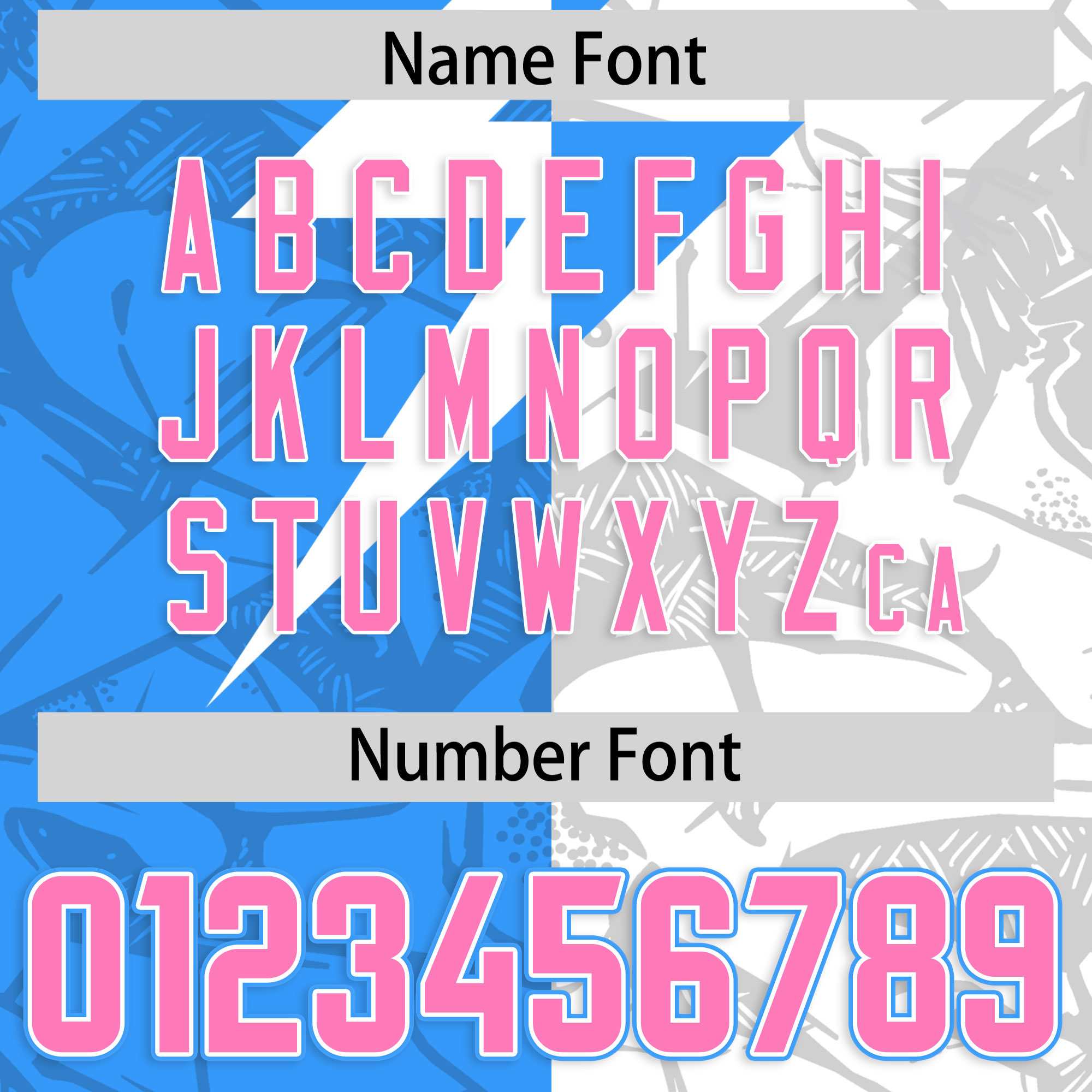 Custom Light Blue White Split Personalized Lightning Pattern American Football Jersey