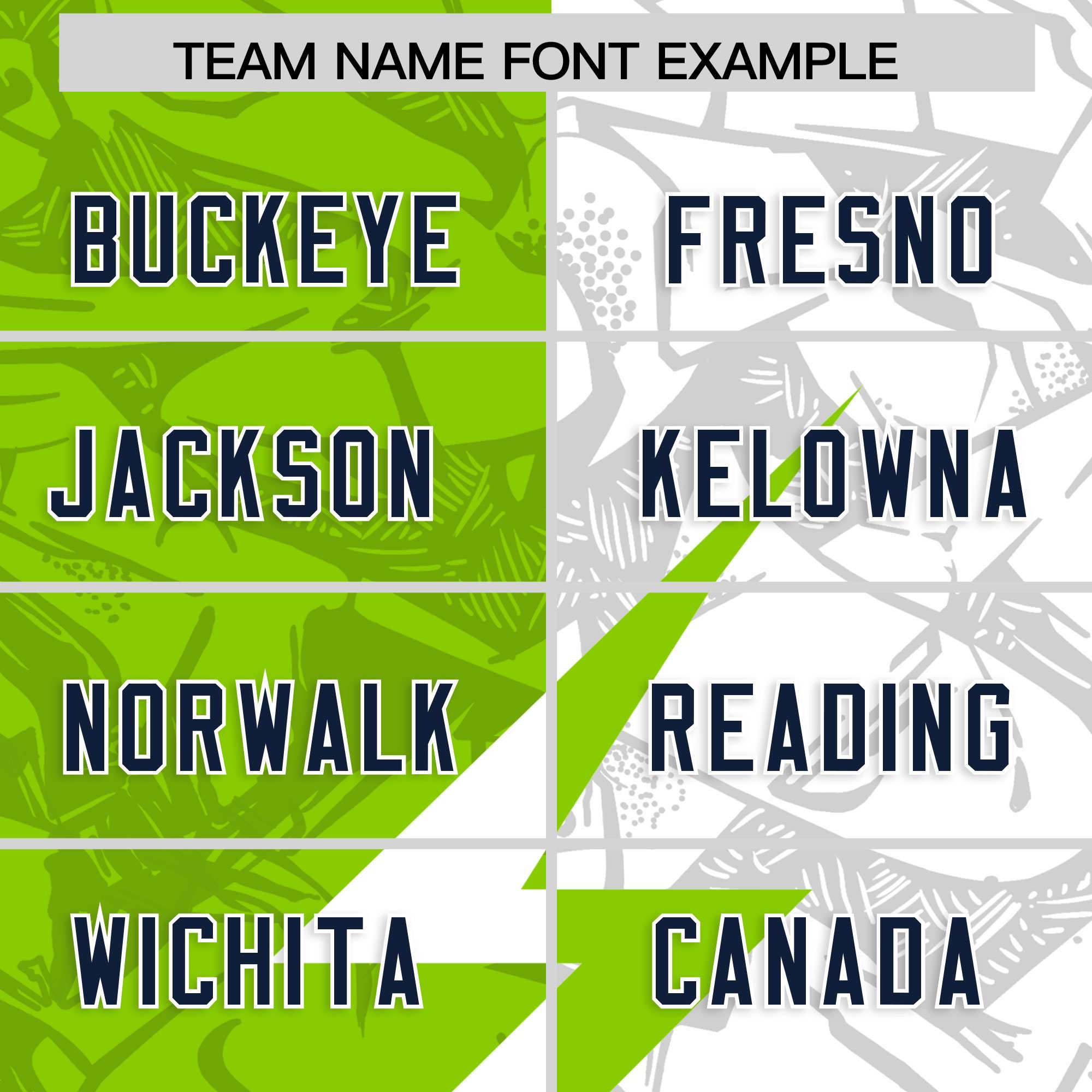 Custom Neon Green White Split Personalized Lightning Pattern American Football Jersey