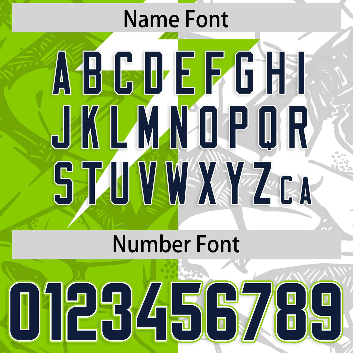 Custom Neon Green White Split Personalized Lightning Pattern American Football Jersey