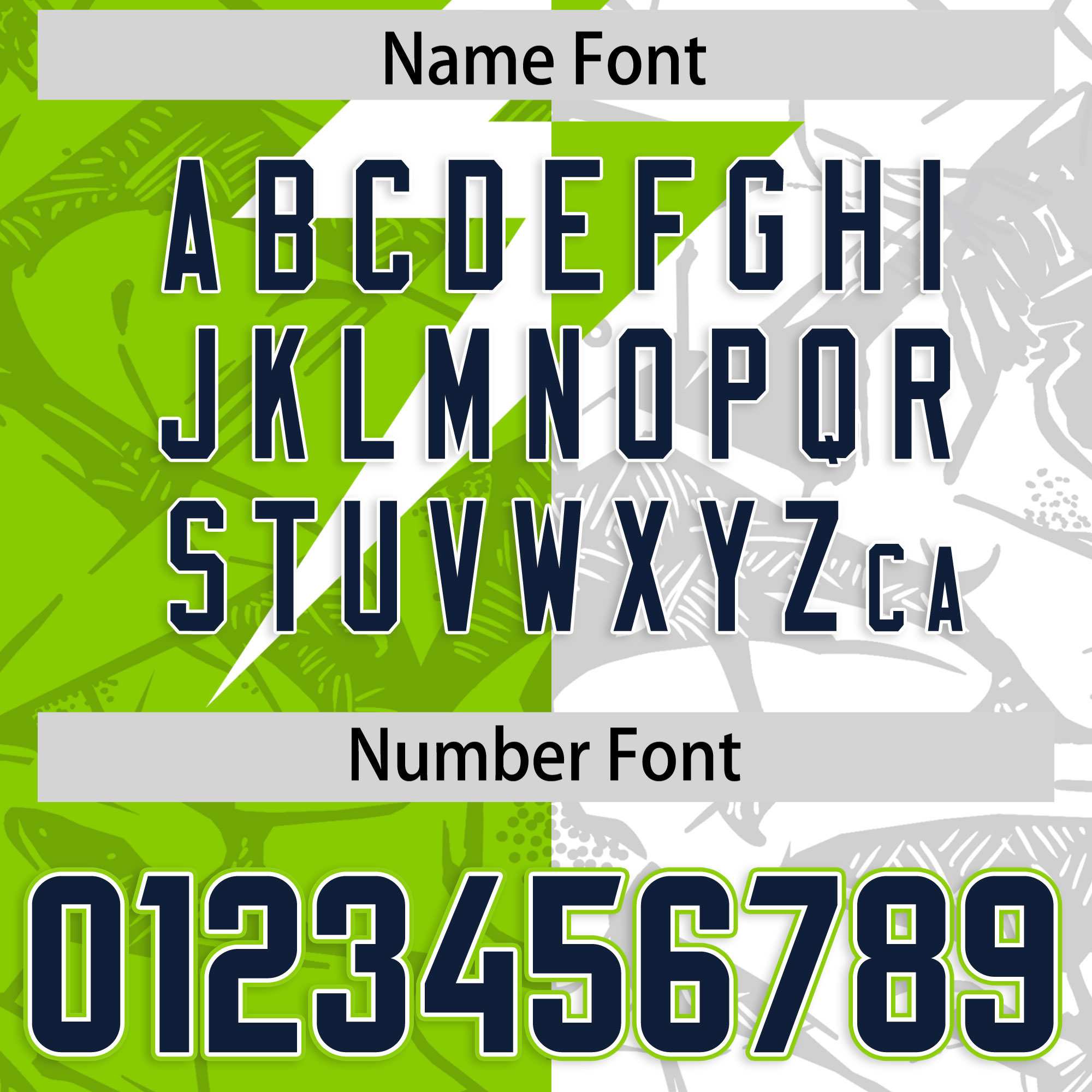 Custom Neon Green White Split Personalized Lightning Pattern American Football Jersey