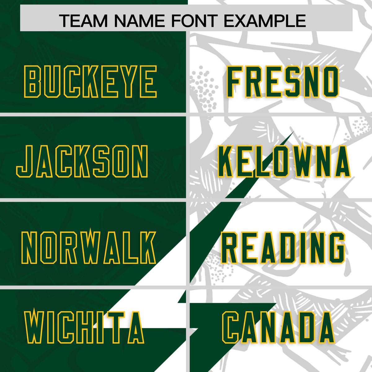 Custom Green White Split Personalized Lightning Pattern American Football Jersey