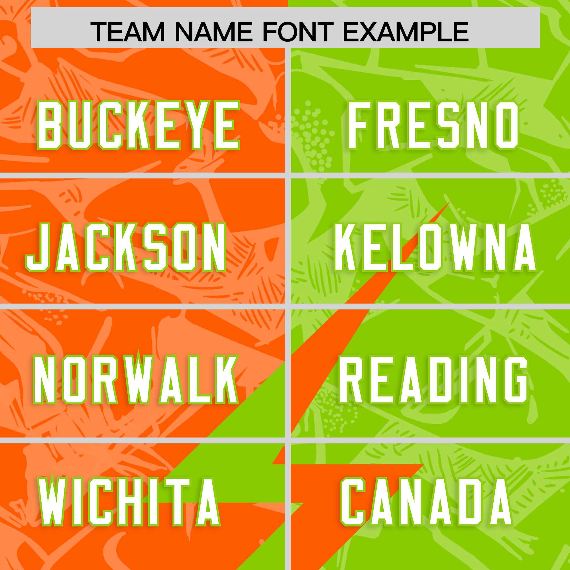 Custom Neon Green Orange Split Personalized Lightning Pattern American Football Jersey