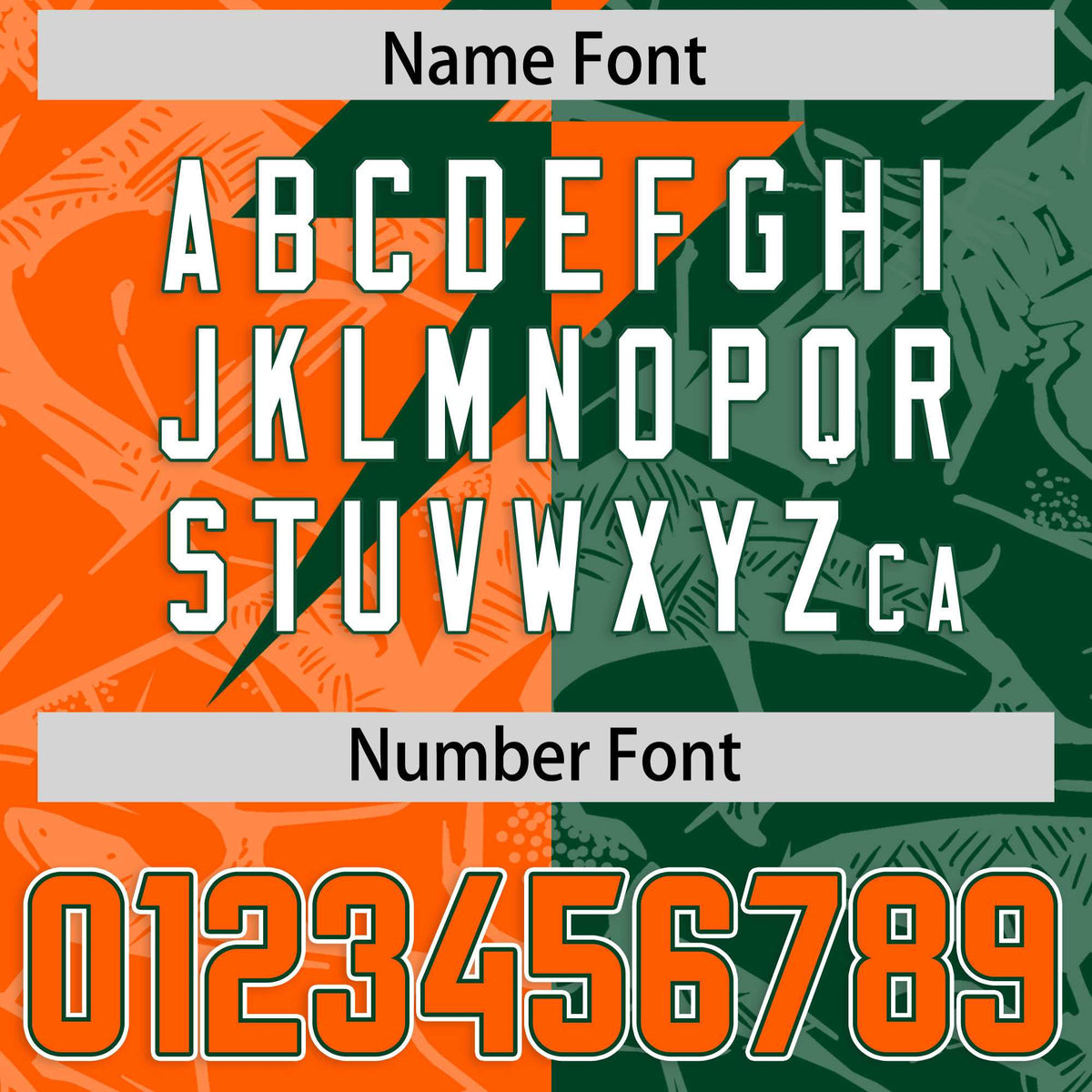 Custom Green Orange Split Personalized Lightning Pattern American Football Jersey