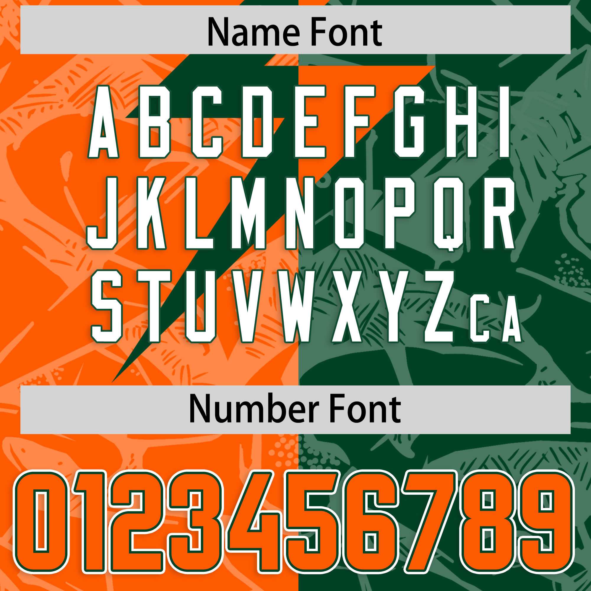 Custom Green Orange Split Personalized Lightning Pattern American Football Jersey