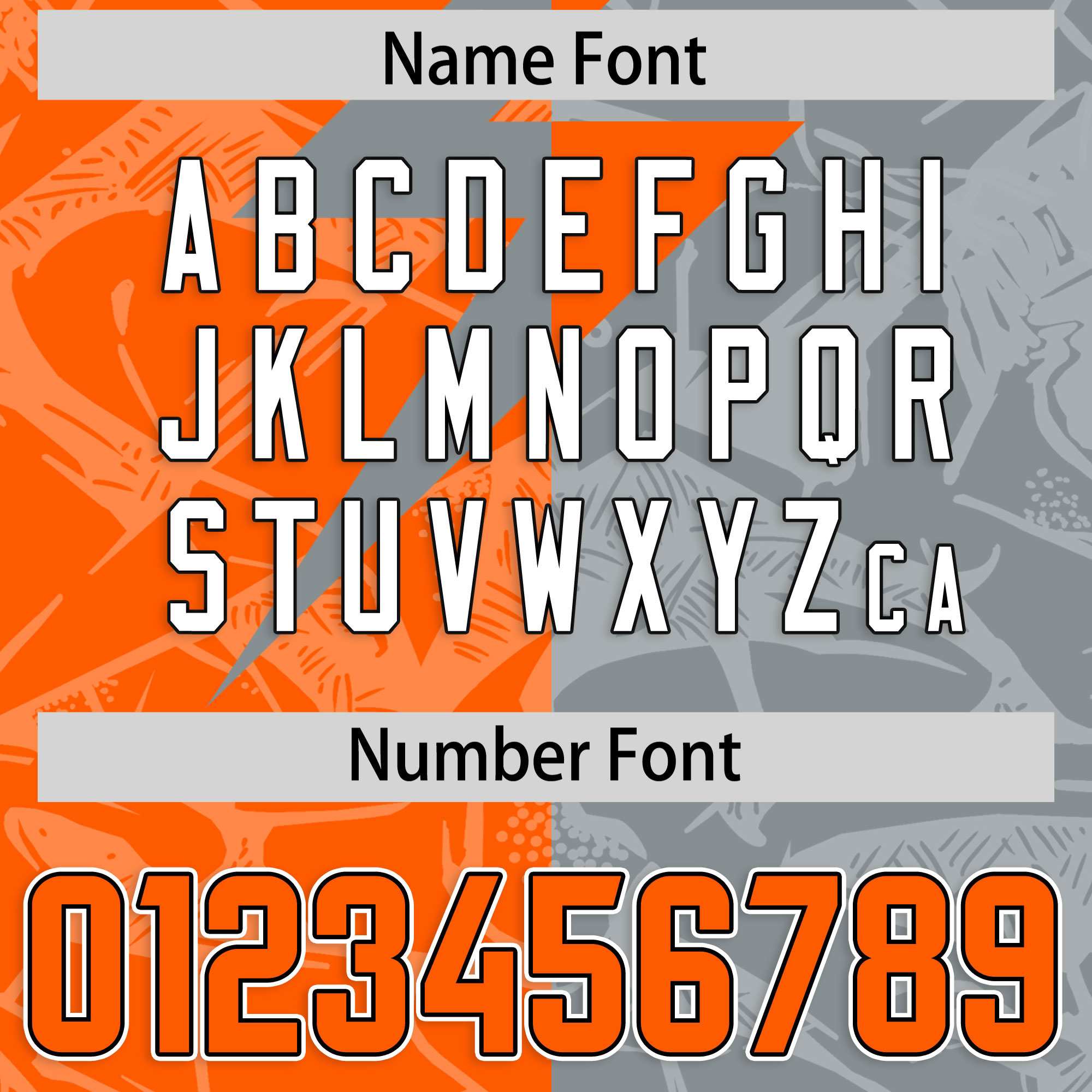 Custom Grey Orange Split Personalized Lightning Pattern American Football Jersey