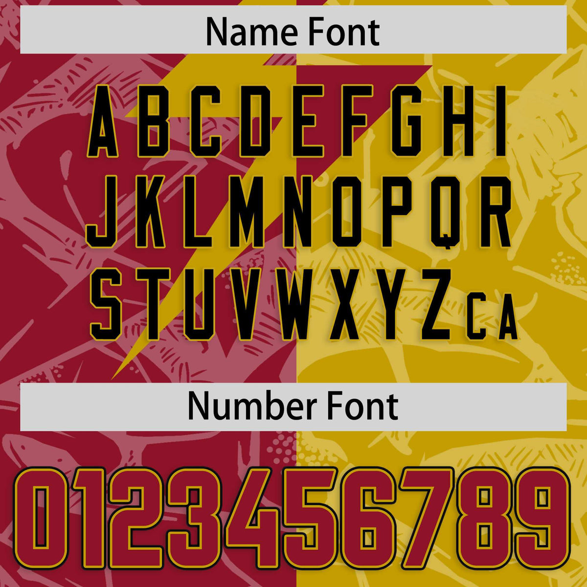 Custom Old Gold Cardinal Split Personalized Lightning Pattern American Football Jersey