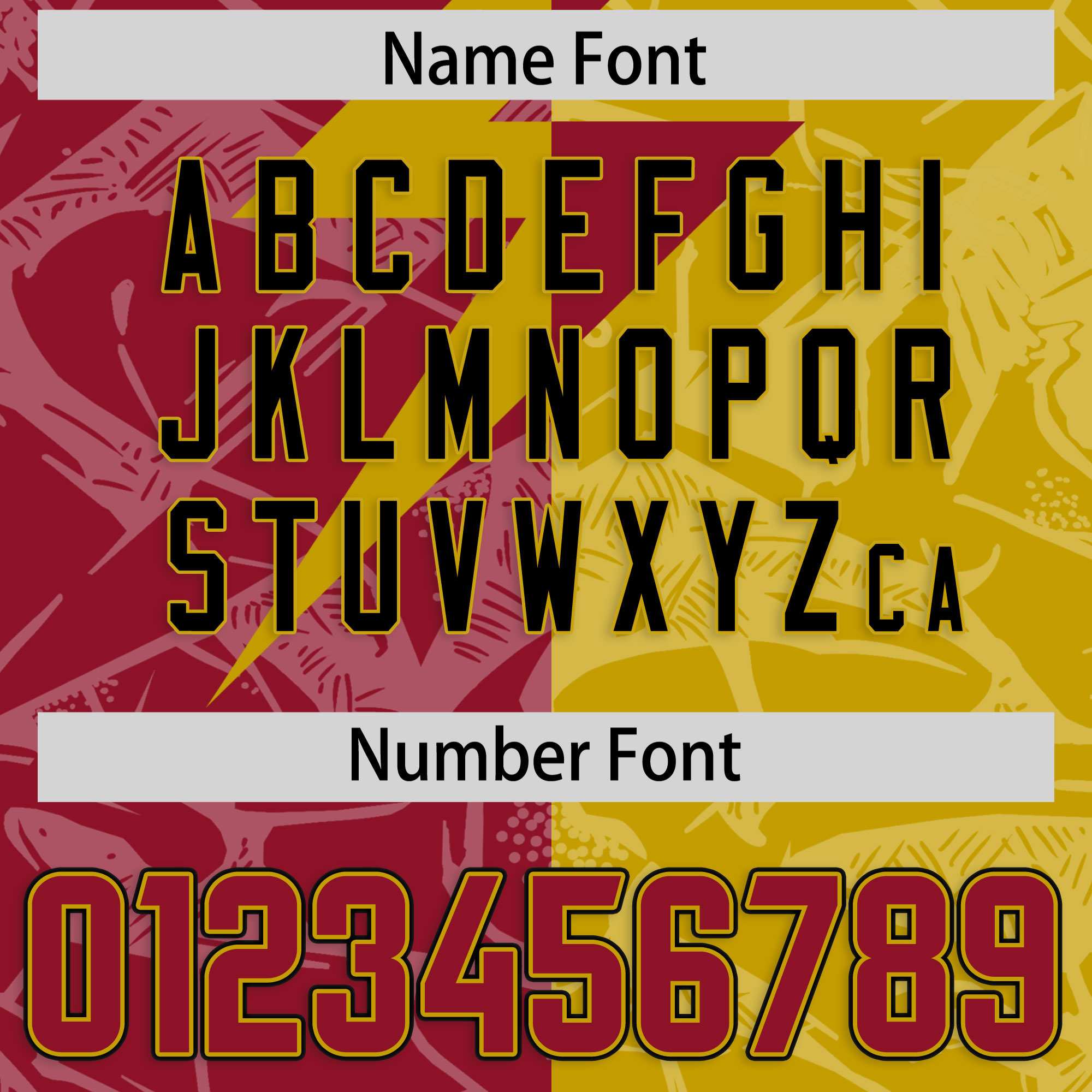 Custom Old Gold Cardinal Split Personalized Lightning Pattern American Football Jersey