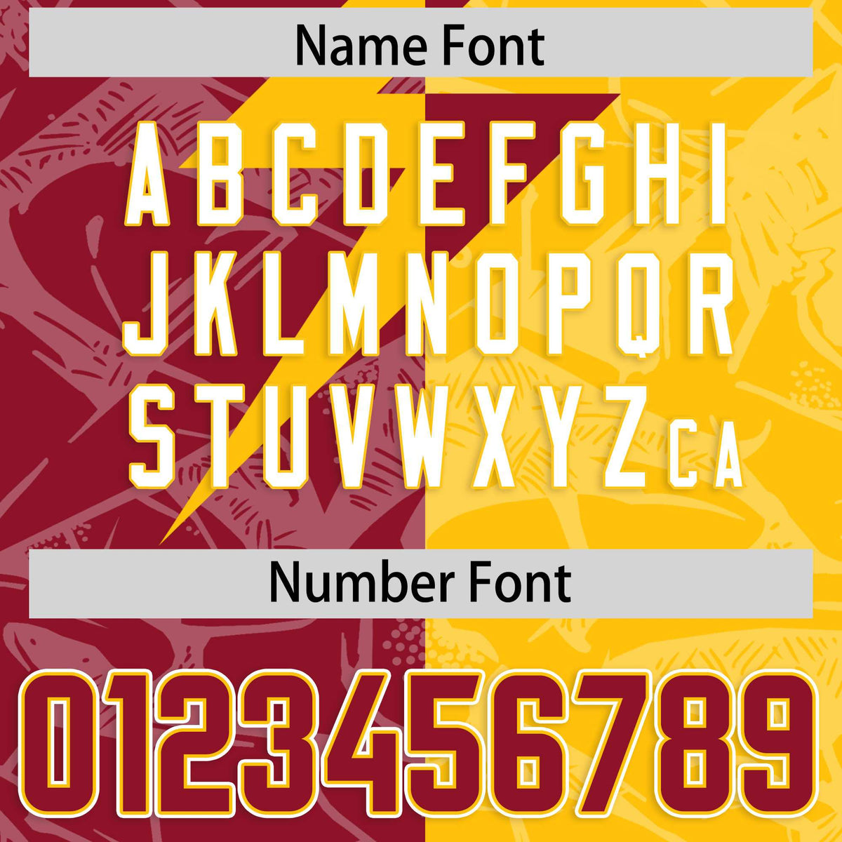 Custom Yellow Cardinal Split Personalized Lightning Pattern American Football Jersey