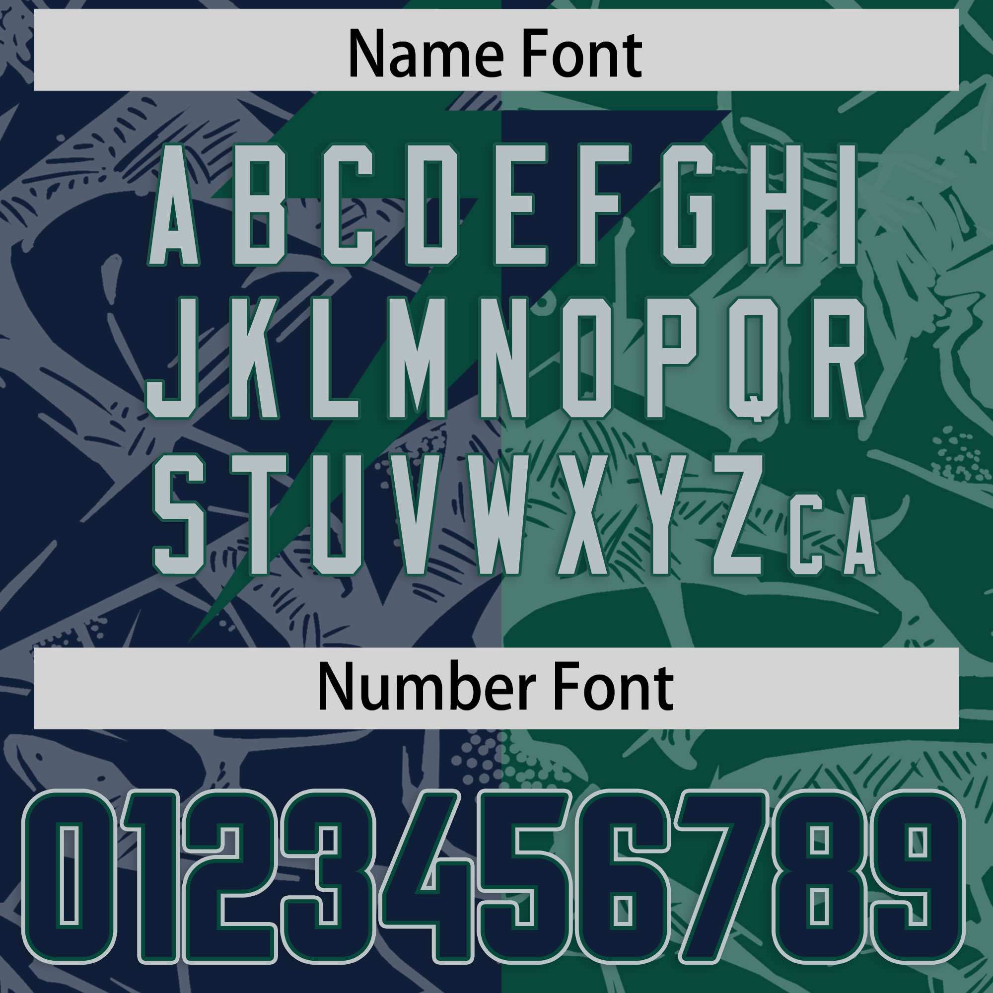 Custom Green Navy Split Personalized Lightning Pattern American Football Jersey