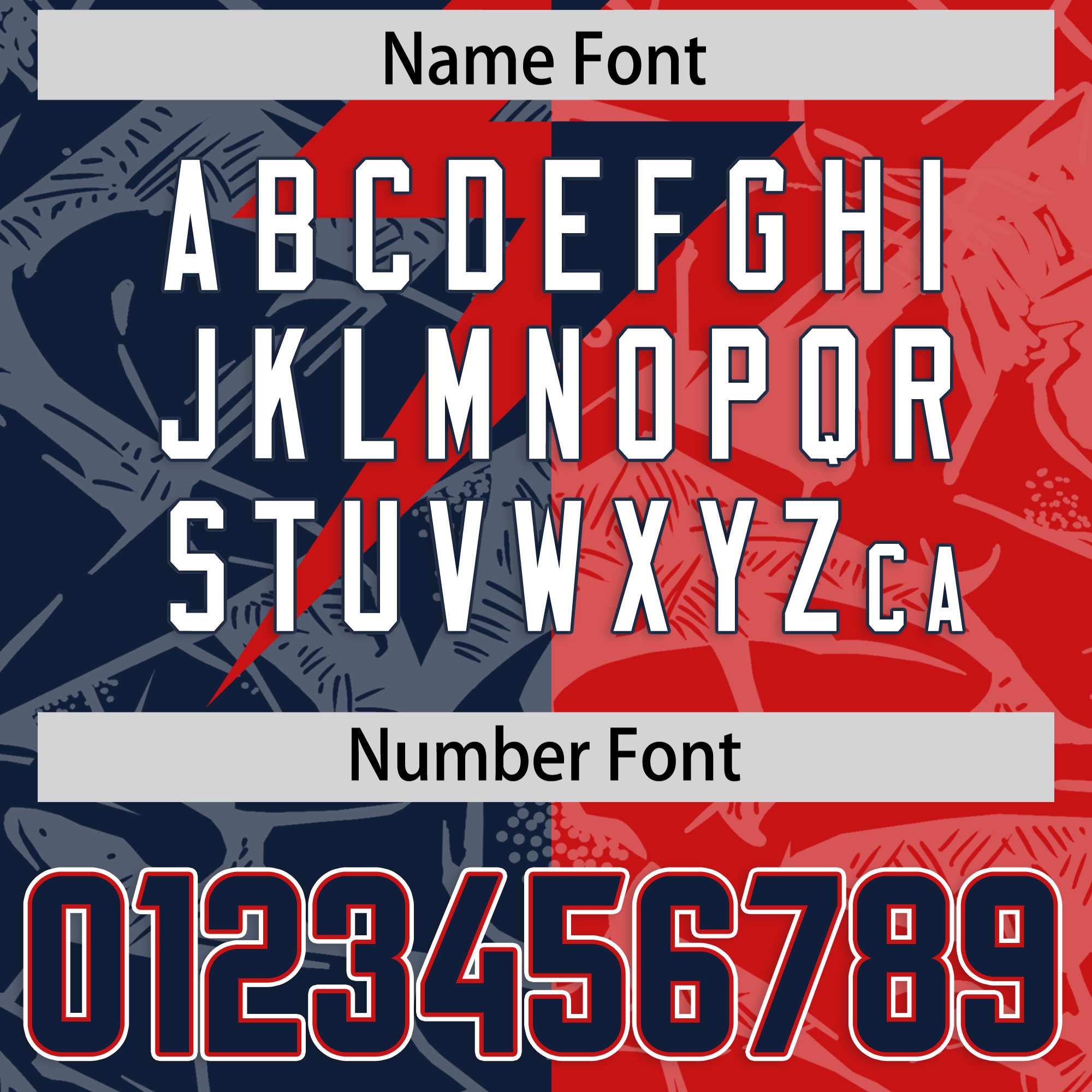 Custom Red Navy Split Personalized Lightning Pattern American Football Jersey