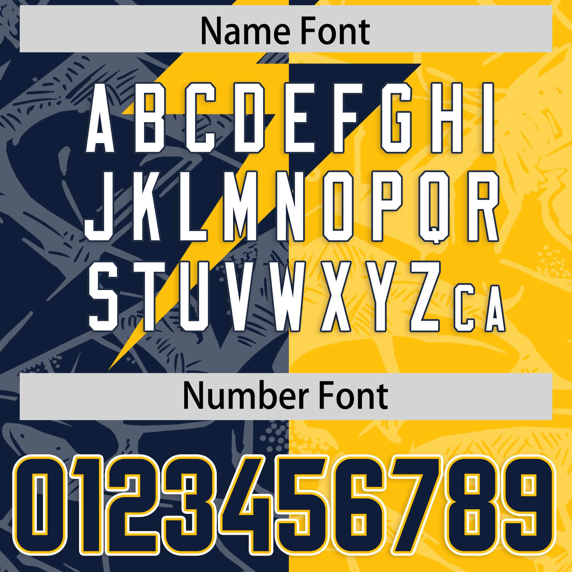 Custom Gold Navy Split Personalized Lightning Pattern American Football Jersey