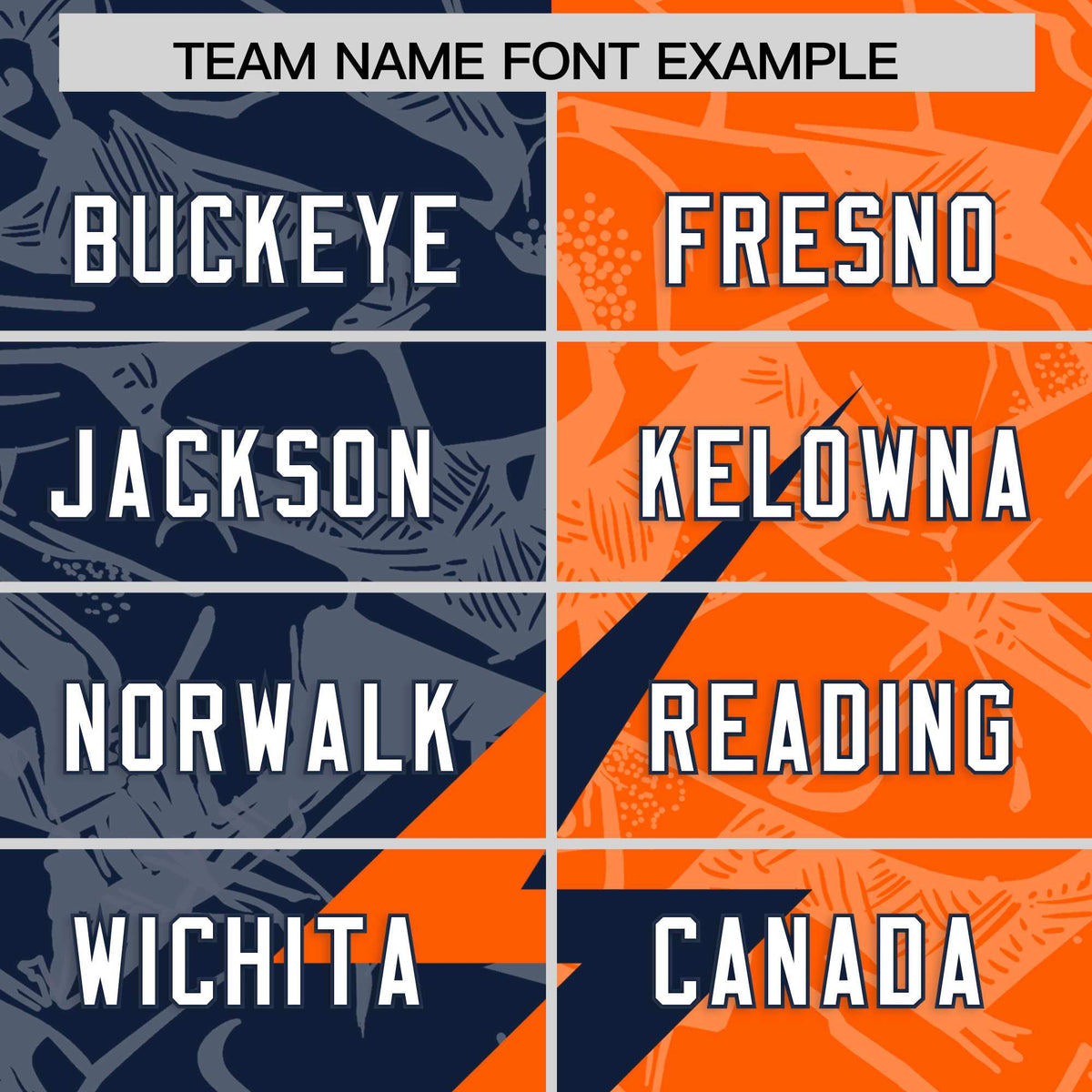 Custom Orange Navy Split Personalized Lightning Pattern American Football Jersey