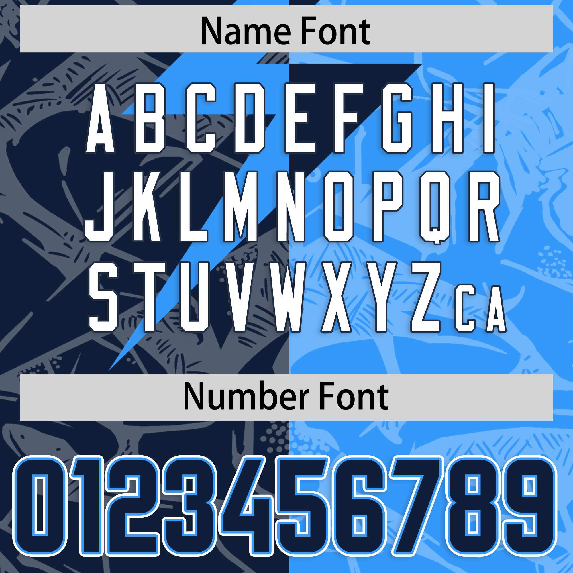 Custom Light Blue Navy Split Personalized Lightning Pattern American Football Jersey