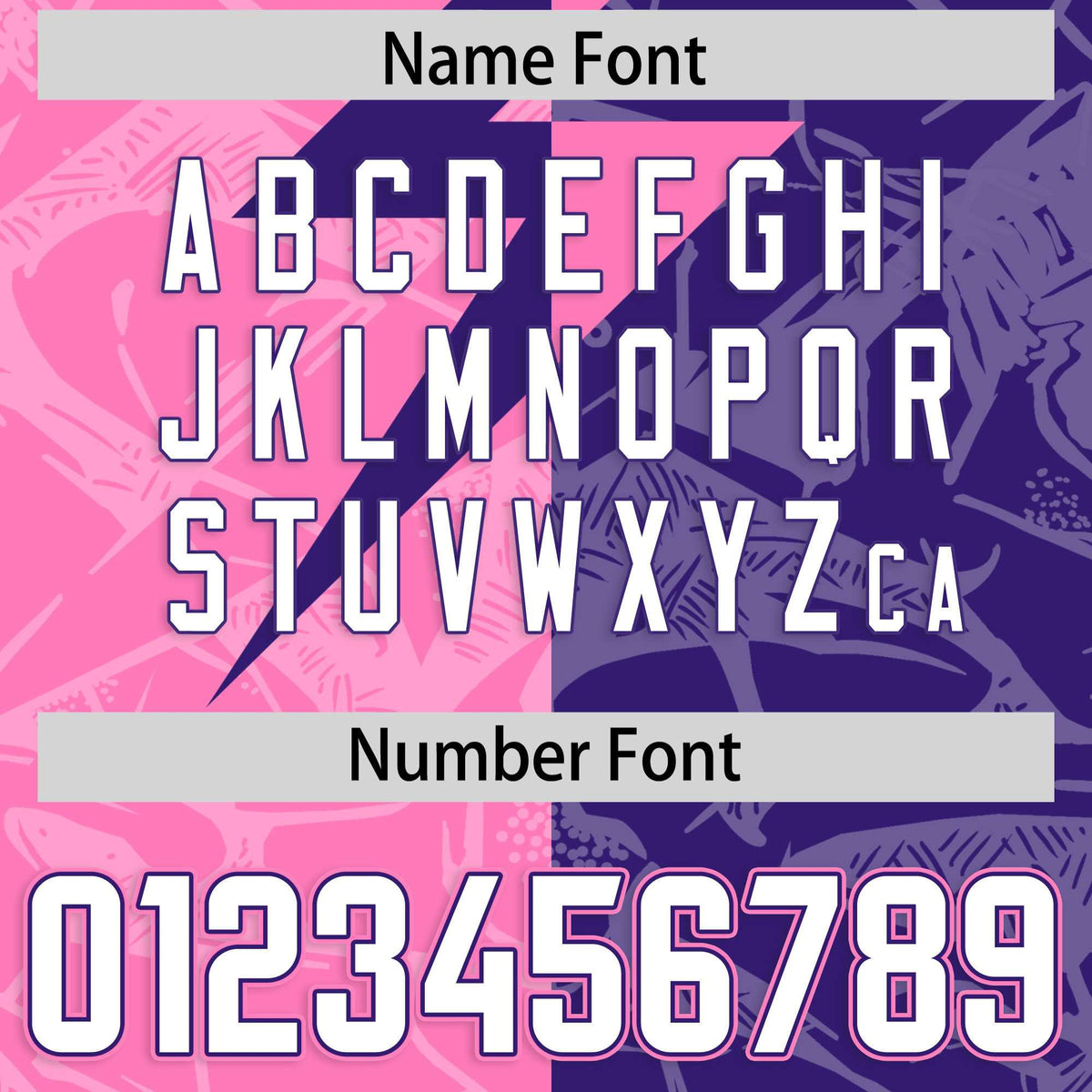 Custom Purple Pink Split Personalized Lightning Pattern American Football Jersey