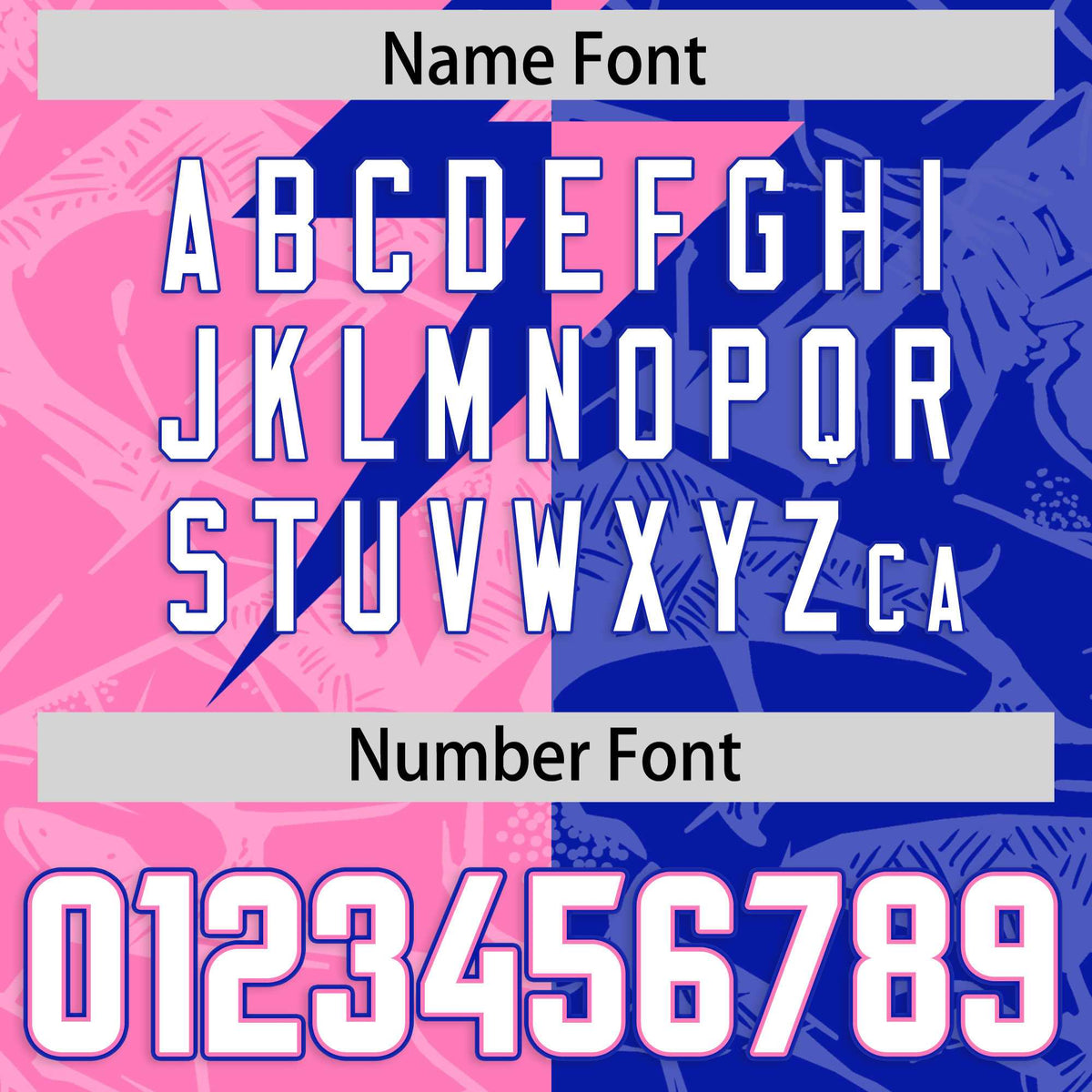 Custom Royal Pink Split Personalized Lightning Pattern American Football Jersey