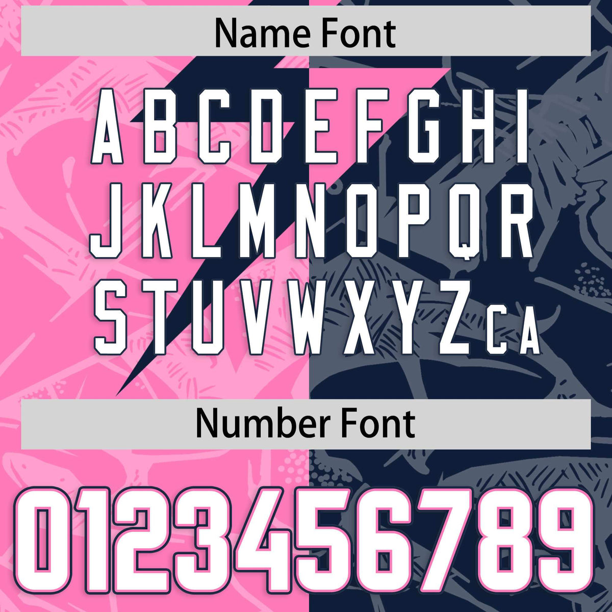 Custom Navy Pink Split Personalized Lightning Pattern American Football Jersey