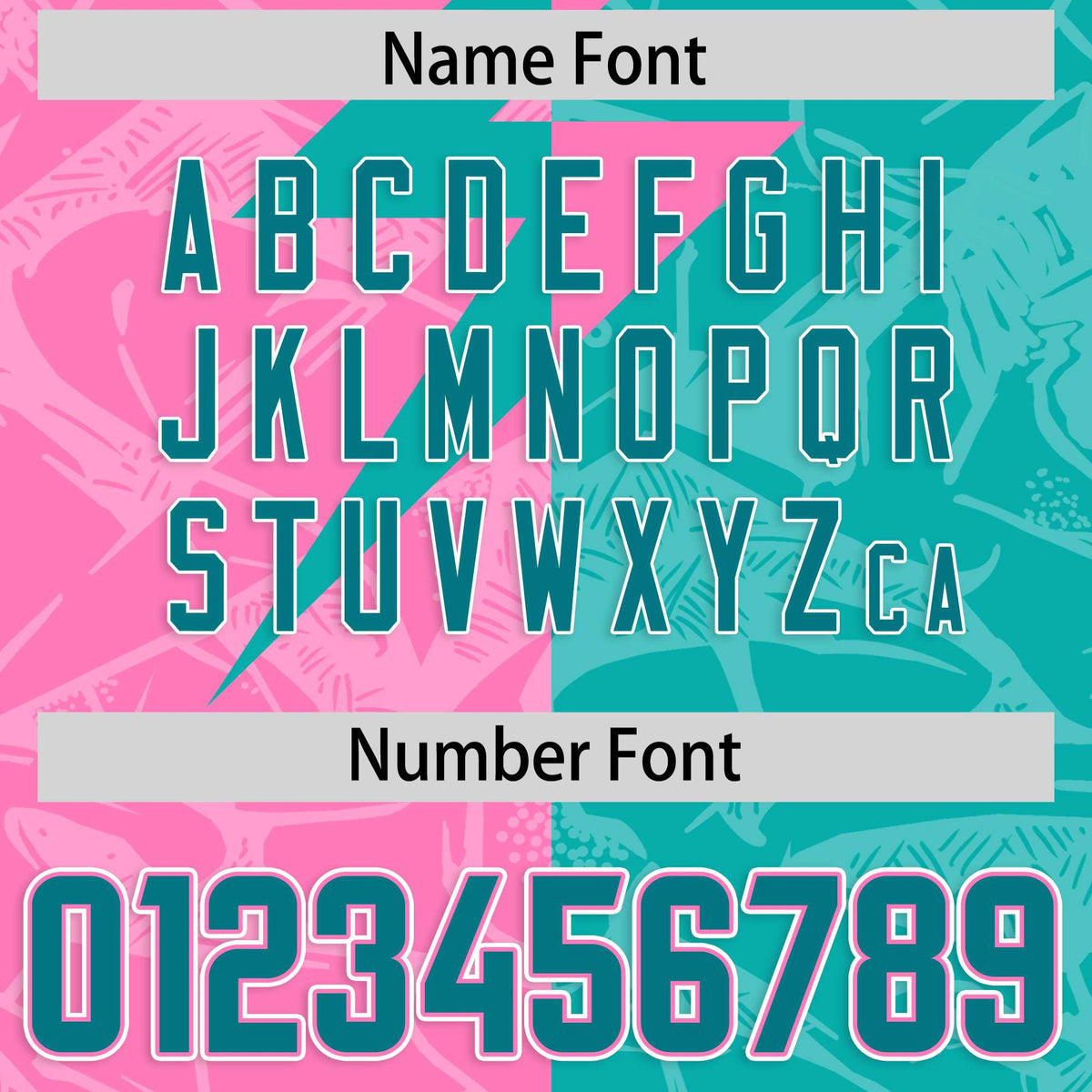 Custom Aqua Pink Split Personalized Lightning Pattern American Football Jersey