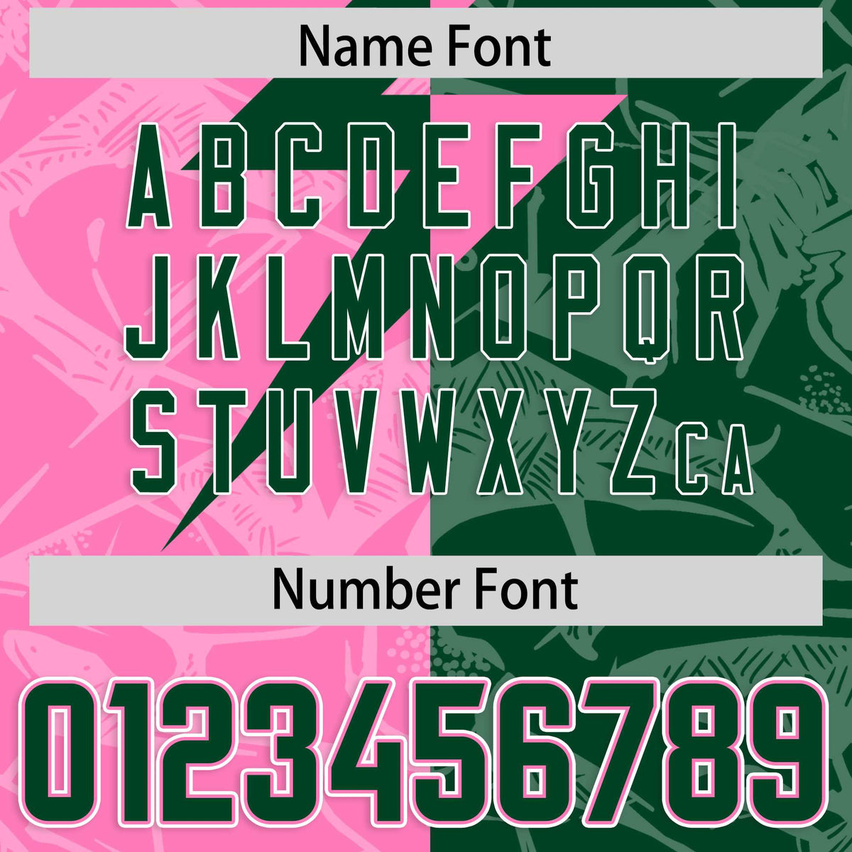 Custom Pink Green Split Personalized Lightning Pattern American Football Jersey