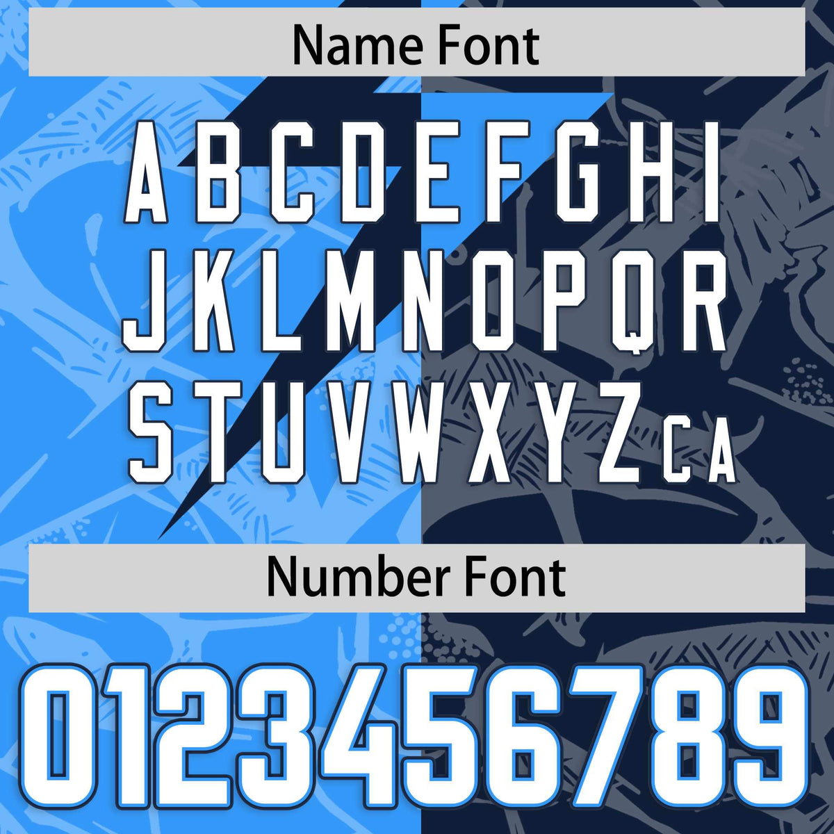 Custom Navy Light Blue Split Personalized Lightning Pattern American Football Jersey