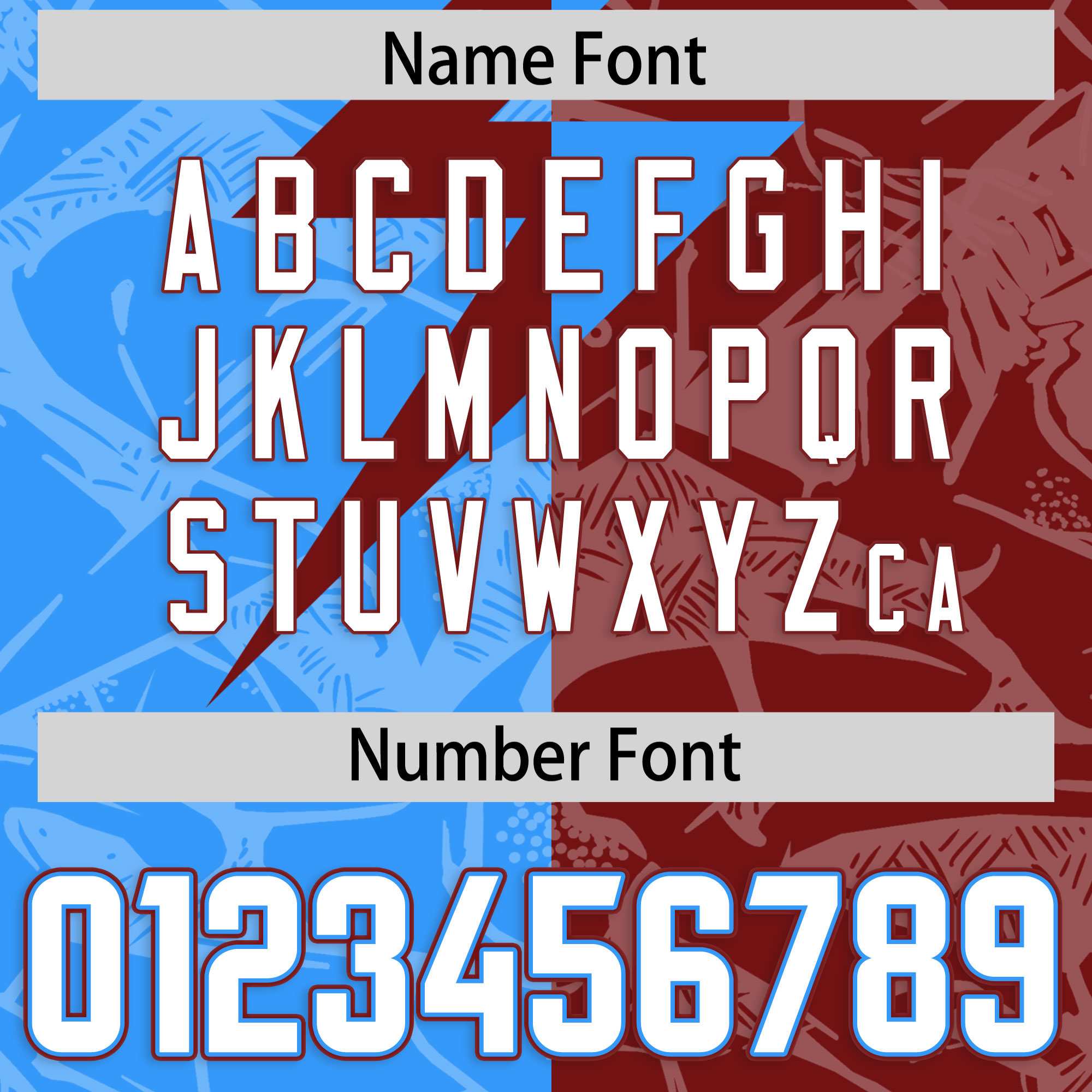 Custom Crimson Light Blue Split Personalized Lightning Pattern American Football Jersey