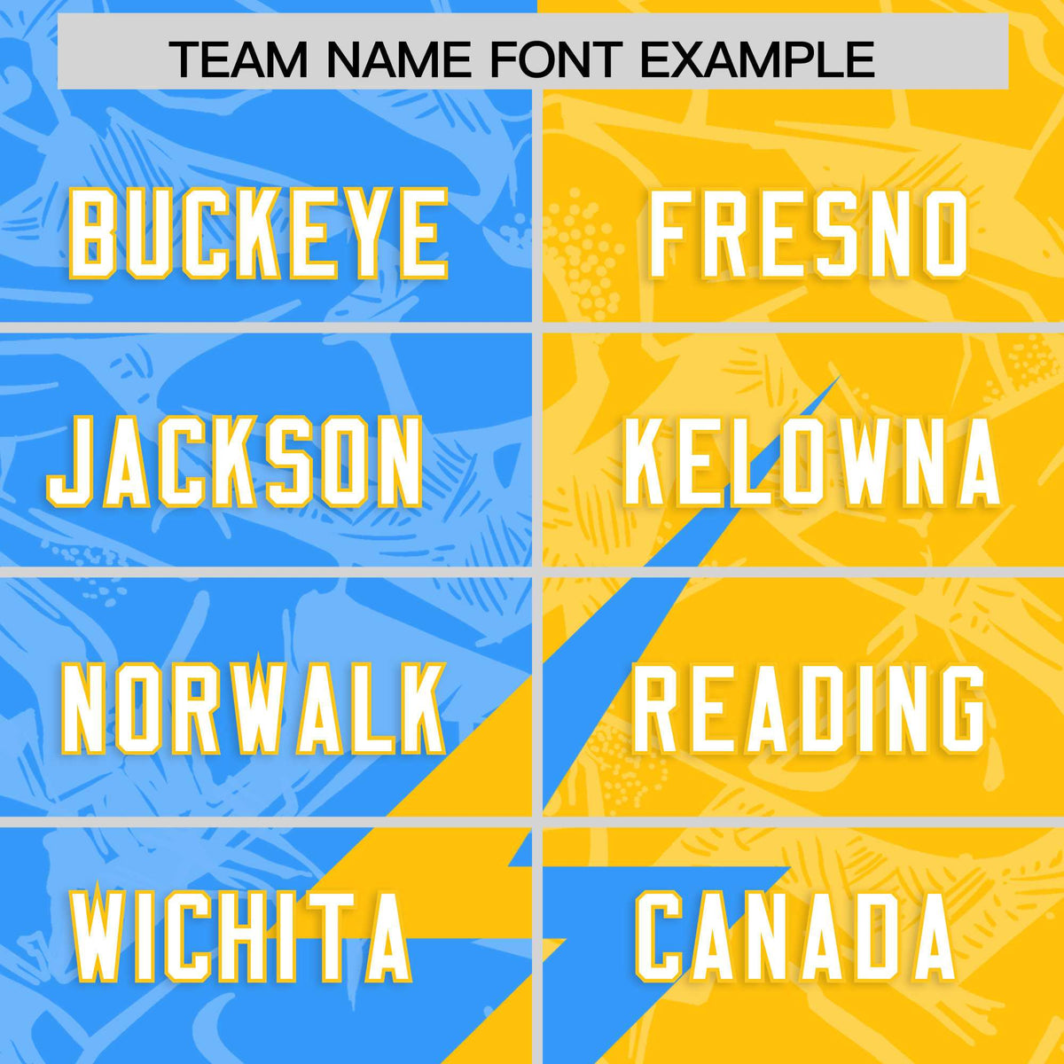 Custom Yellow Light Blue Split Personalized Lightning Pattern American Football Jersey