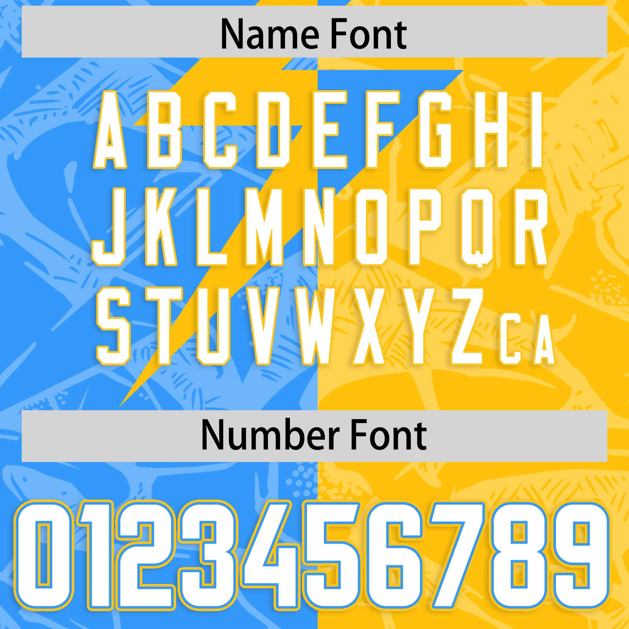 Custom Yellow Light Blue Split Personalized Lightning Pattern American Football Jersey