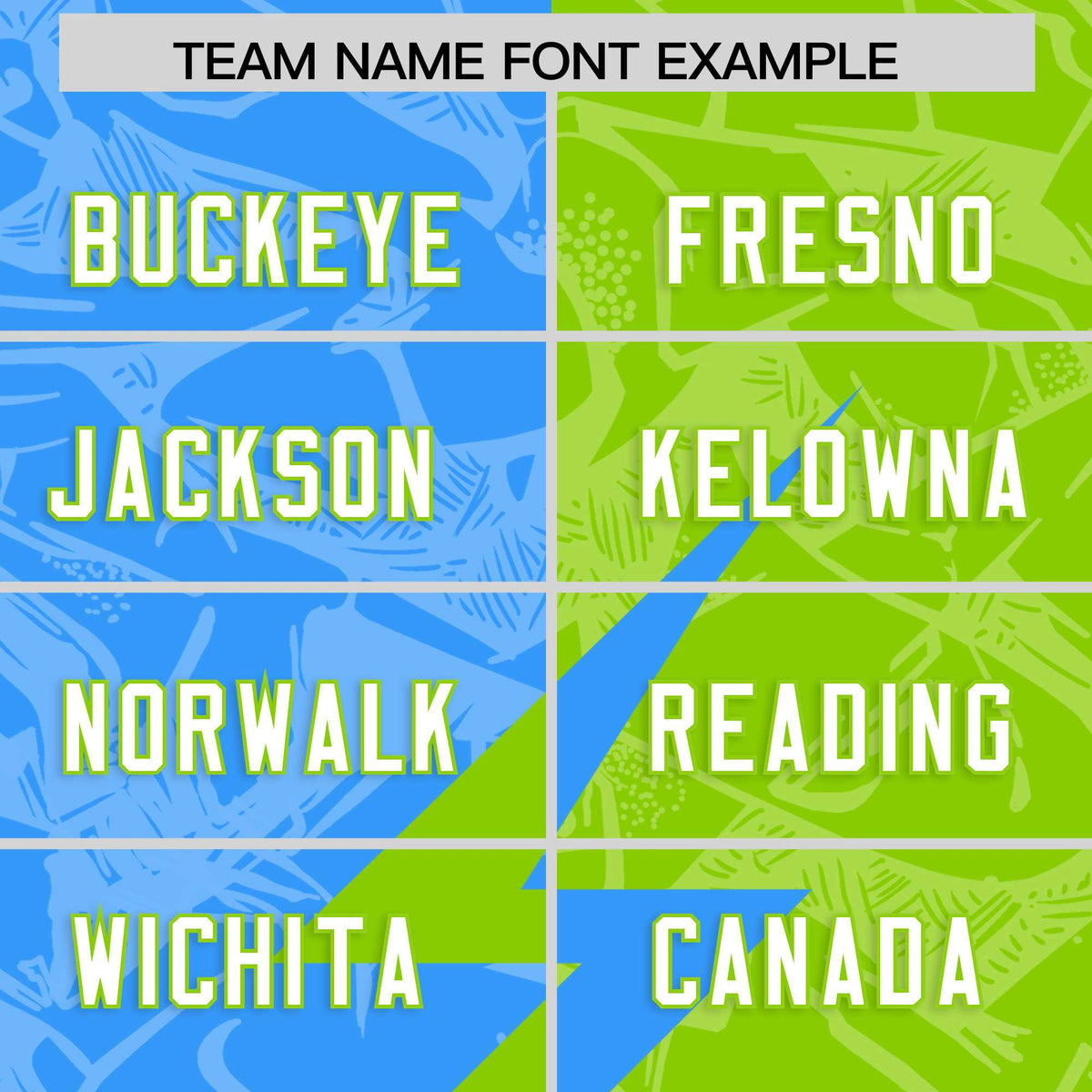 Custom Neon Green Light Blue Split Personalized Lightning Pattern American Football Jersey