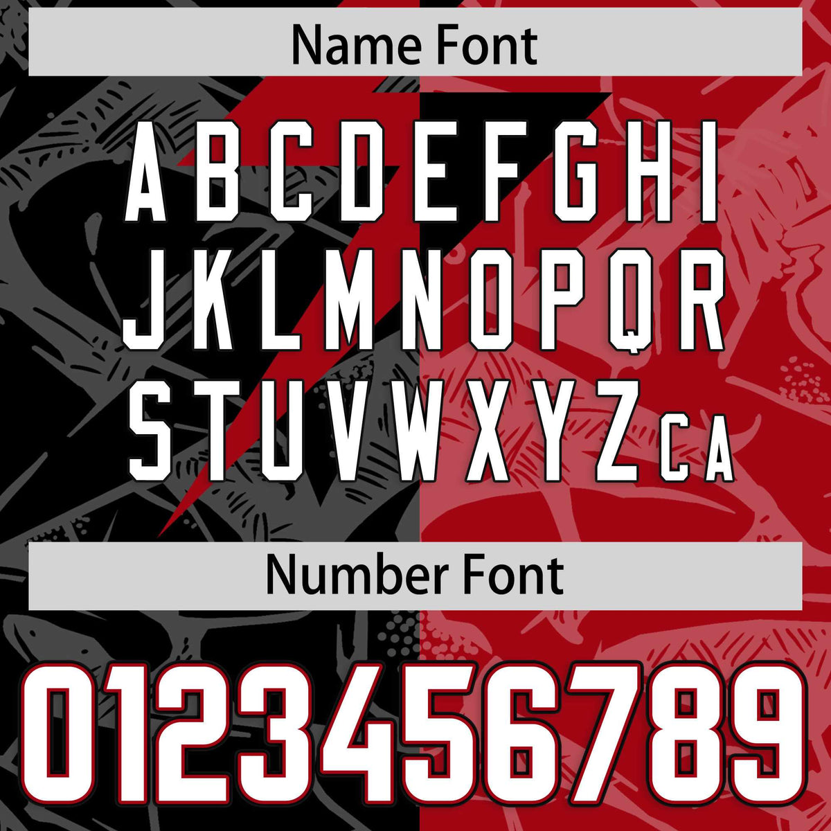 Custom Black Red Split Personalized Lightning Pattern American Football Jersey