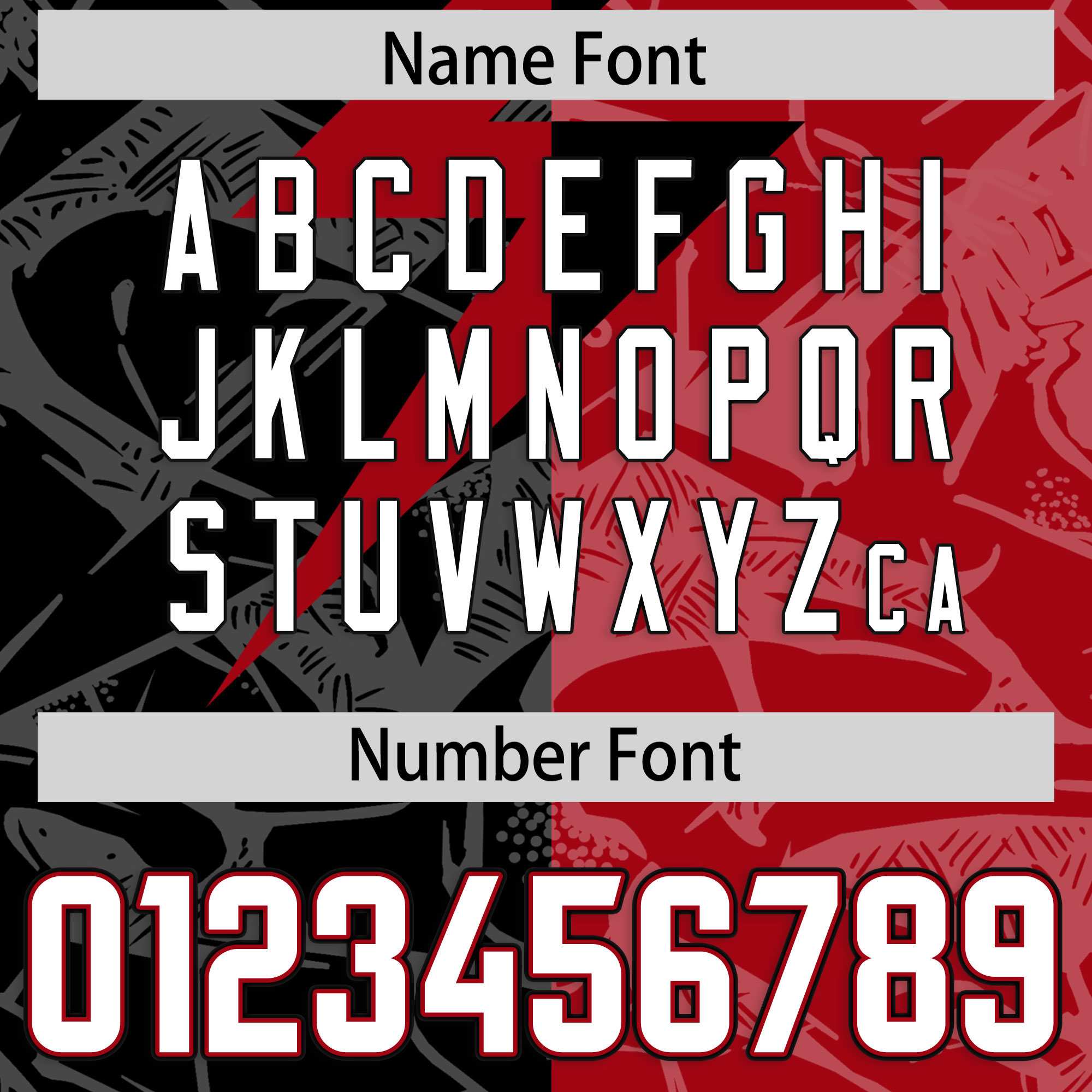 Custom Black Red Split Personalized Lightning Pattern American Football Jersey