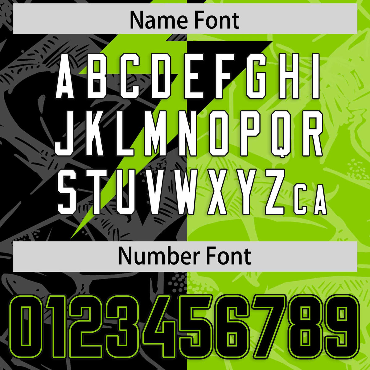 Custom Neon Green Black Split Personalized Lightning Pattern American Football Jersey