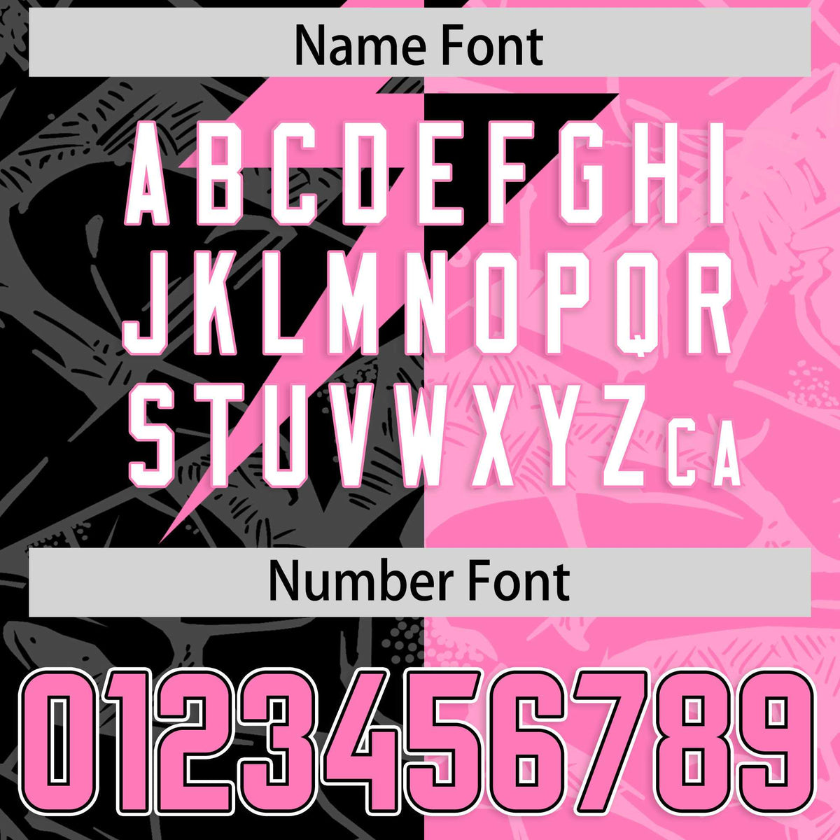 Custom Pink Black Split Personalized Lightning Pattern American Football Jersey