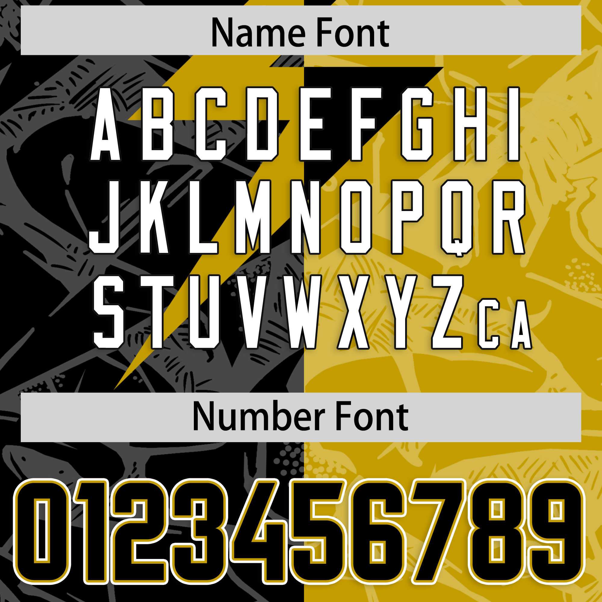 Custom Old Gold Black Split Personalized Lightning Pattern American Football Jersey