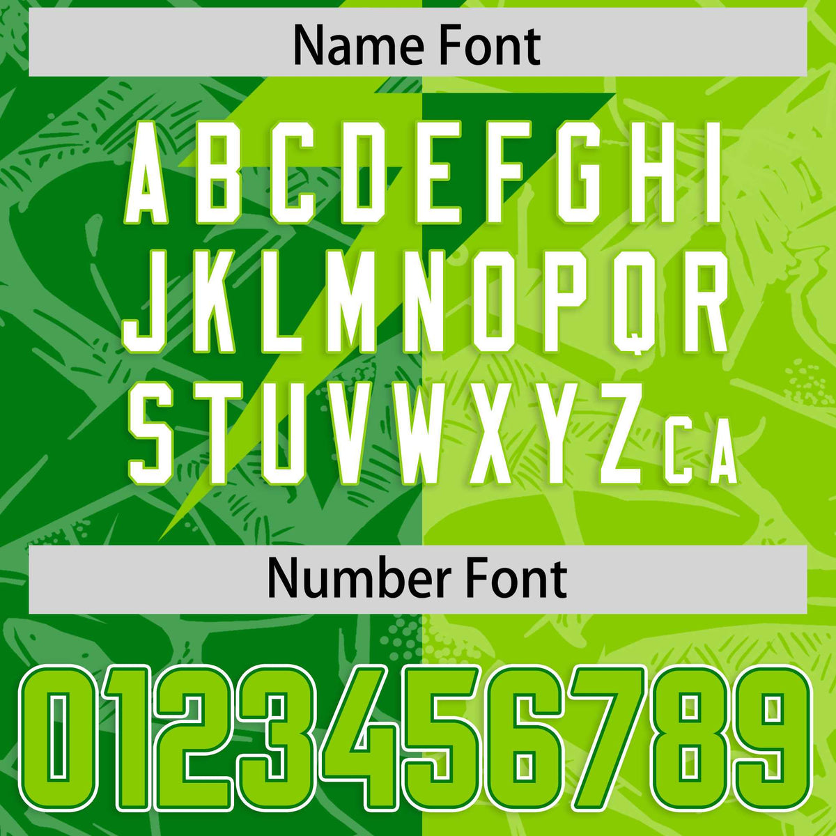 Custom Neon Green Kelly Green Split Personalized Lightning Pattern American Football Jersey