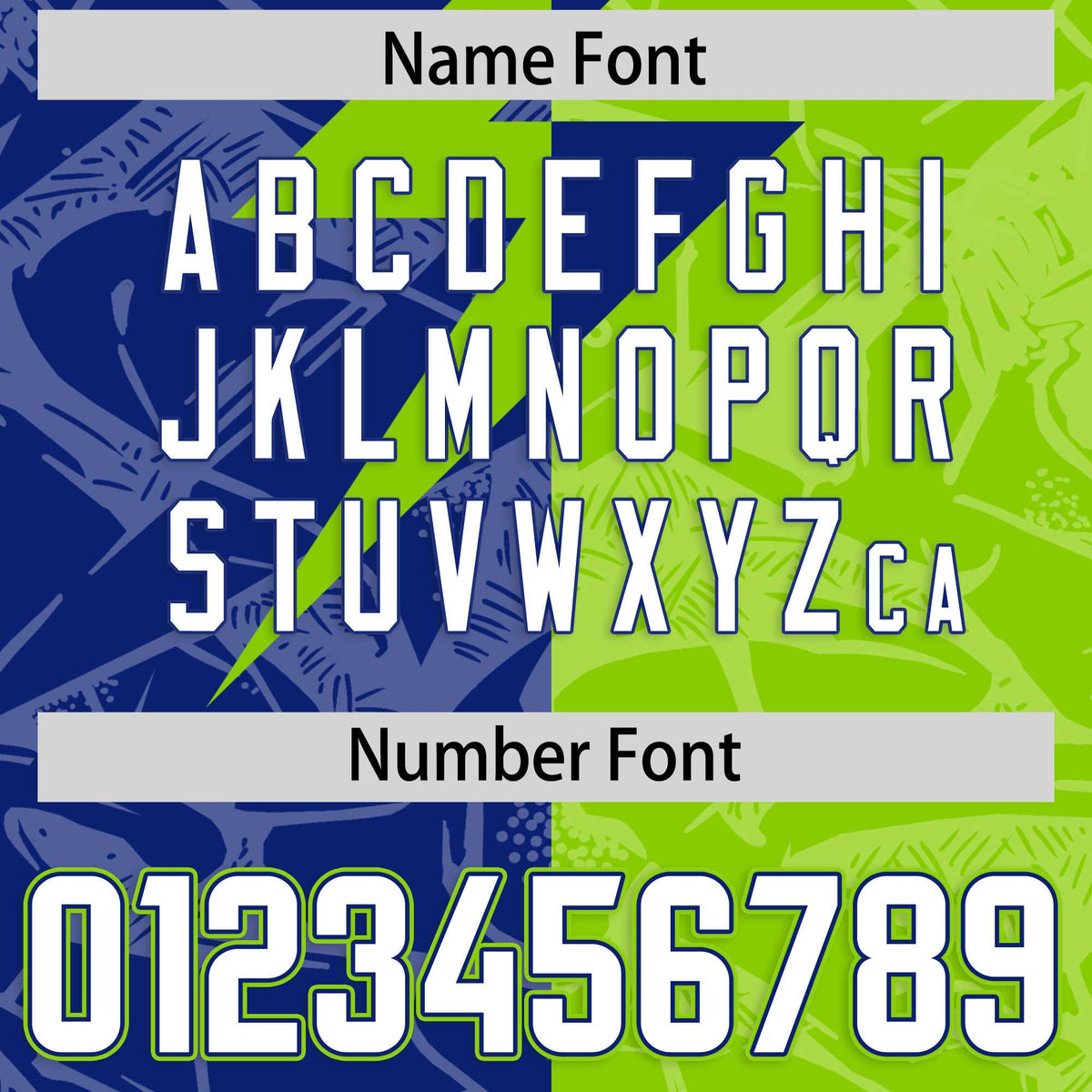 Custom Royal Neon Green Split Personalized Lightning Pattern American Football Jersey